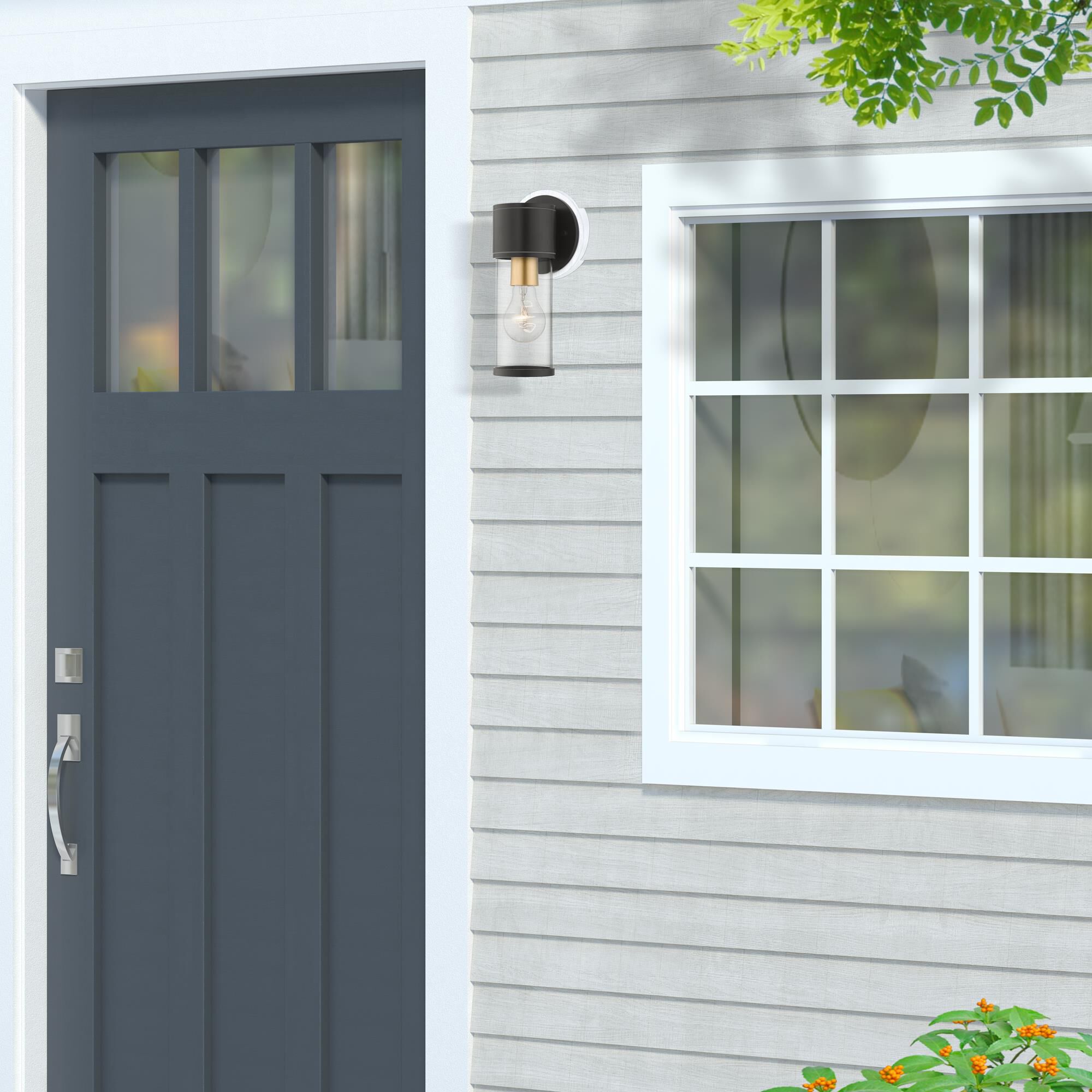 Shown in Bronze With Antique Gold Accents finish and Clear glass