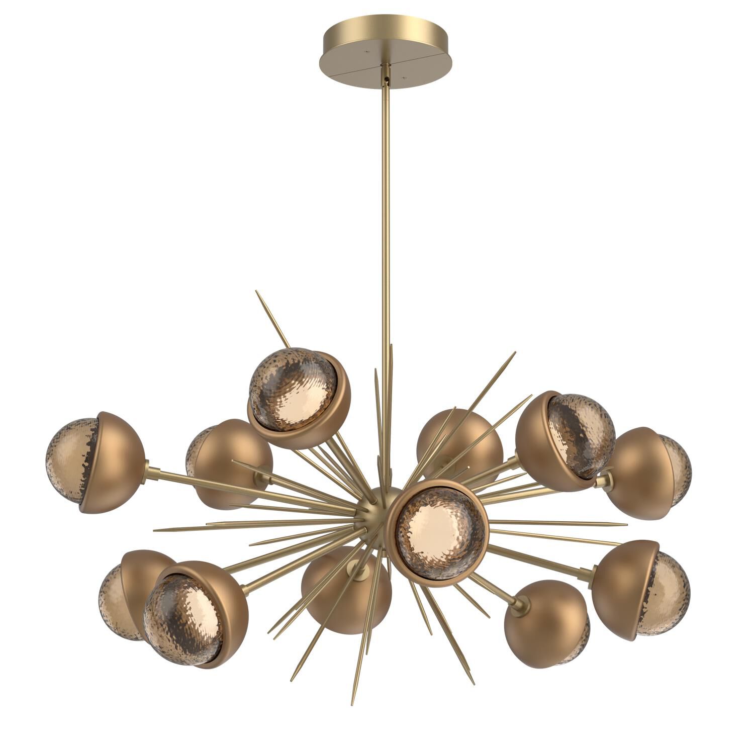 Shown in Gilded Brass finish and Bronze glass and Novel Brass accent