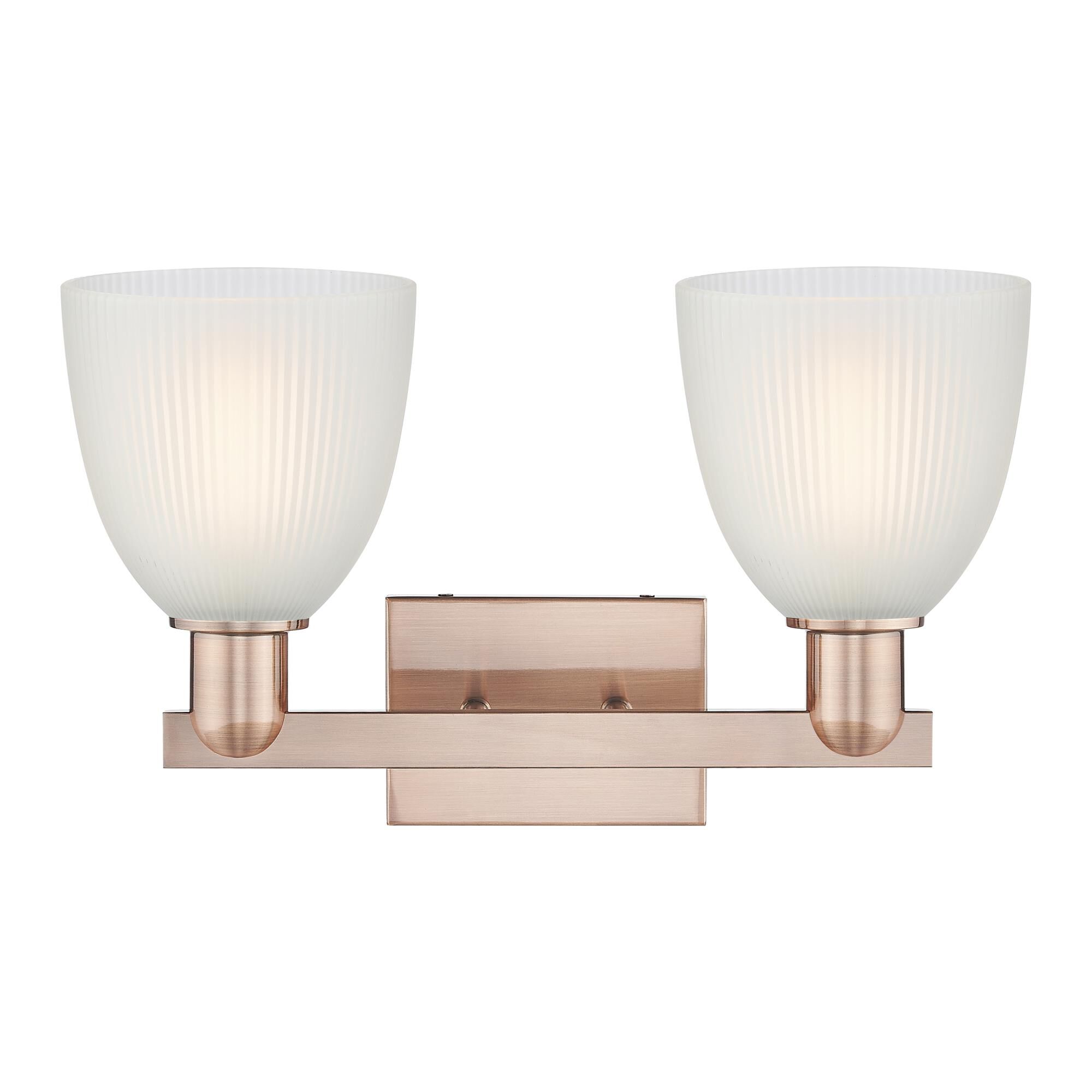 Shown in Antique Copper finish and White glass