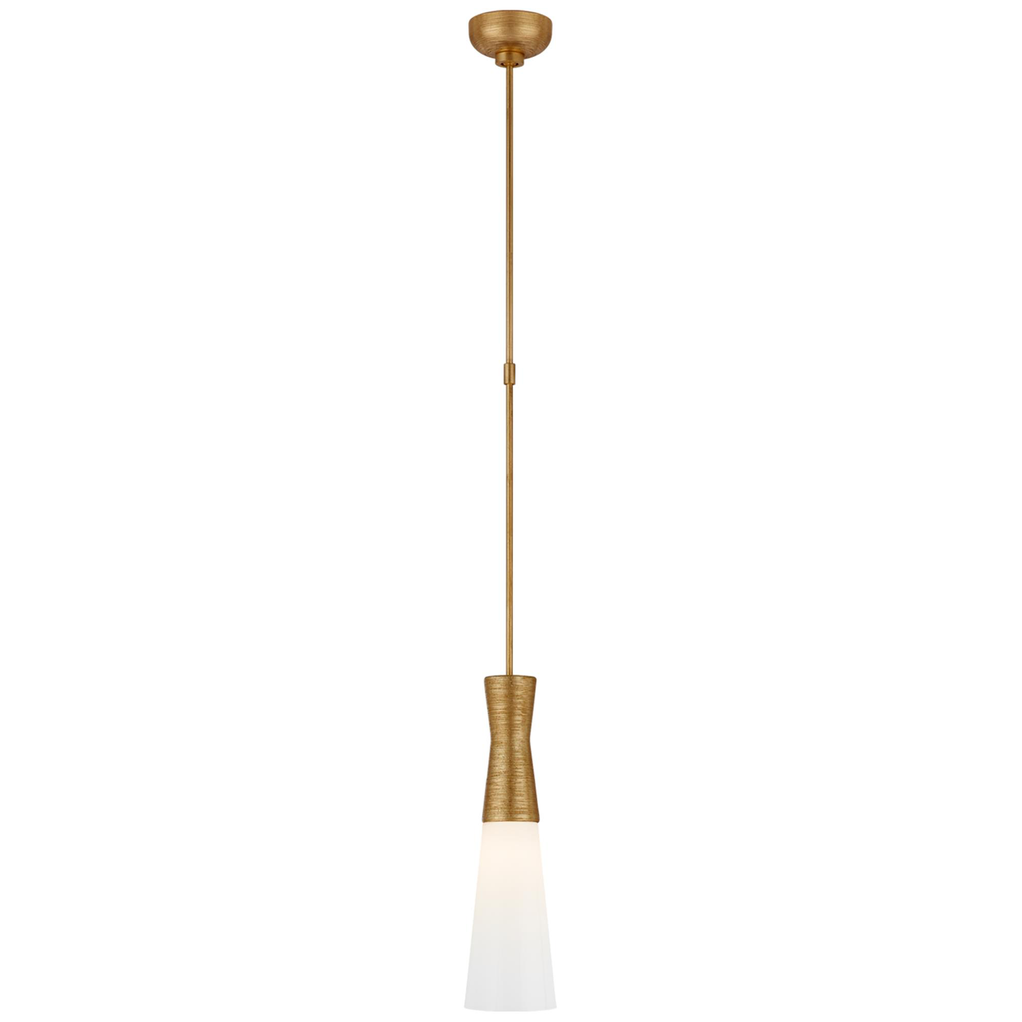 Shown in Gild finish and White  glass