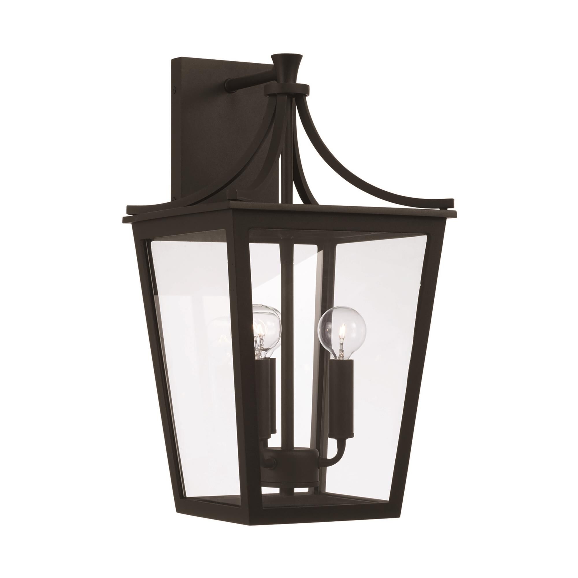 Shown in Black finish and Clear glass