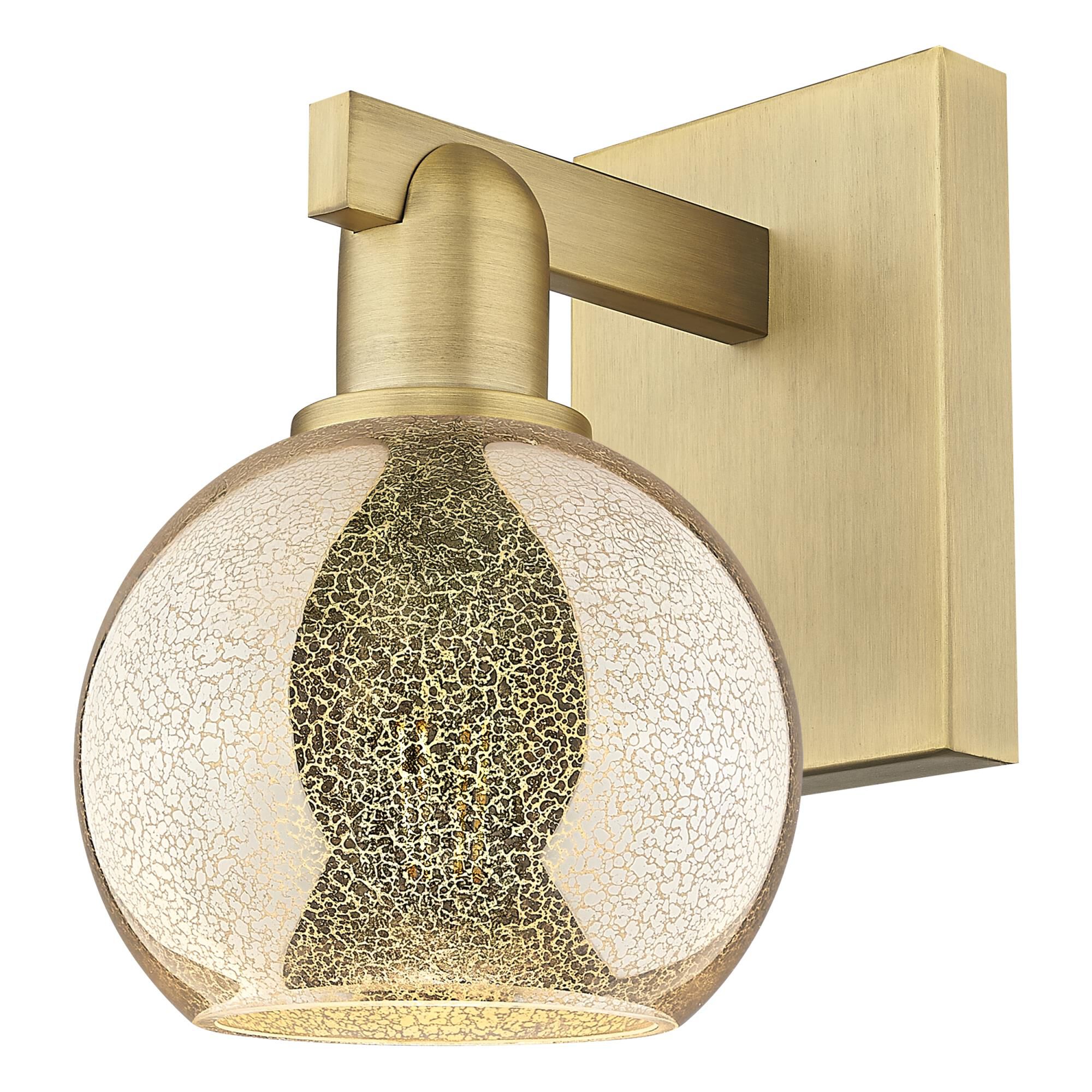 Shown in Brushed Brass finish and Mercury glass