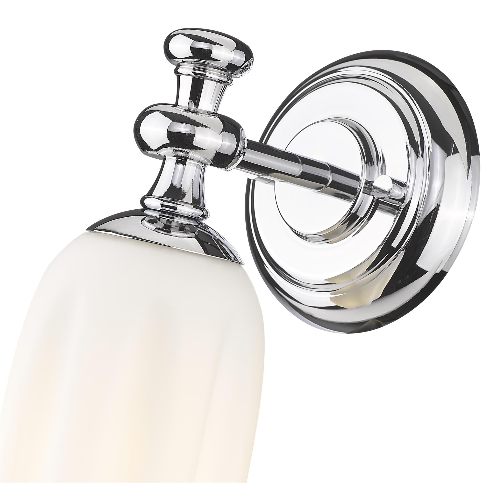 Shown in Chrome finish and Opal Etched glass and Opal Etched shade