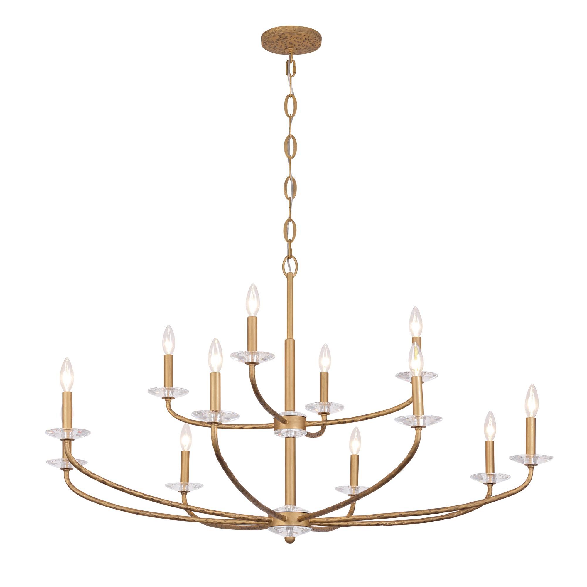 Shown in Ashen Gold finish and Crystal Bobeche glass