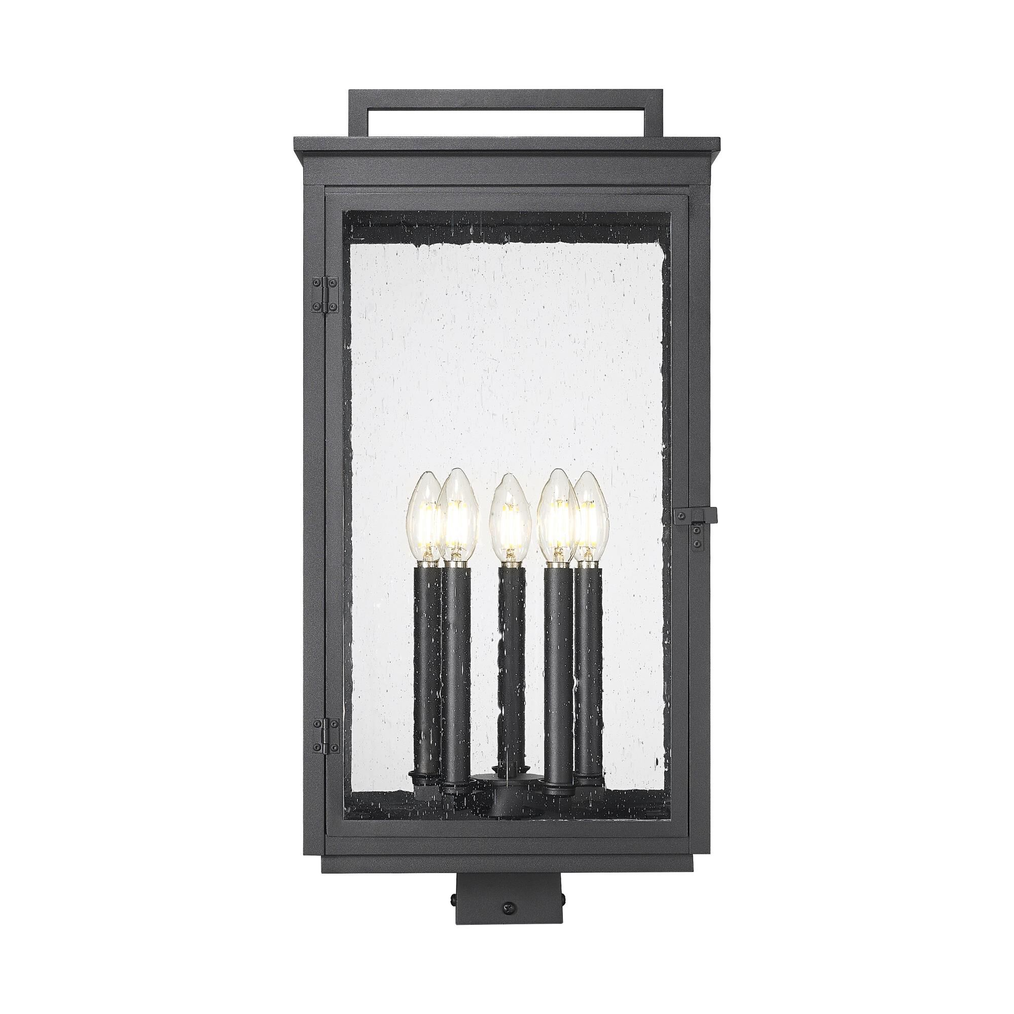 Shown in Sand Black finish and Clear Seedy glass and Clear Seedy shade