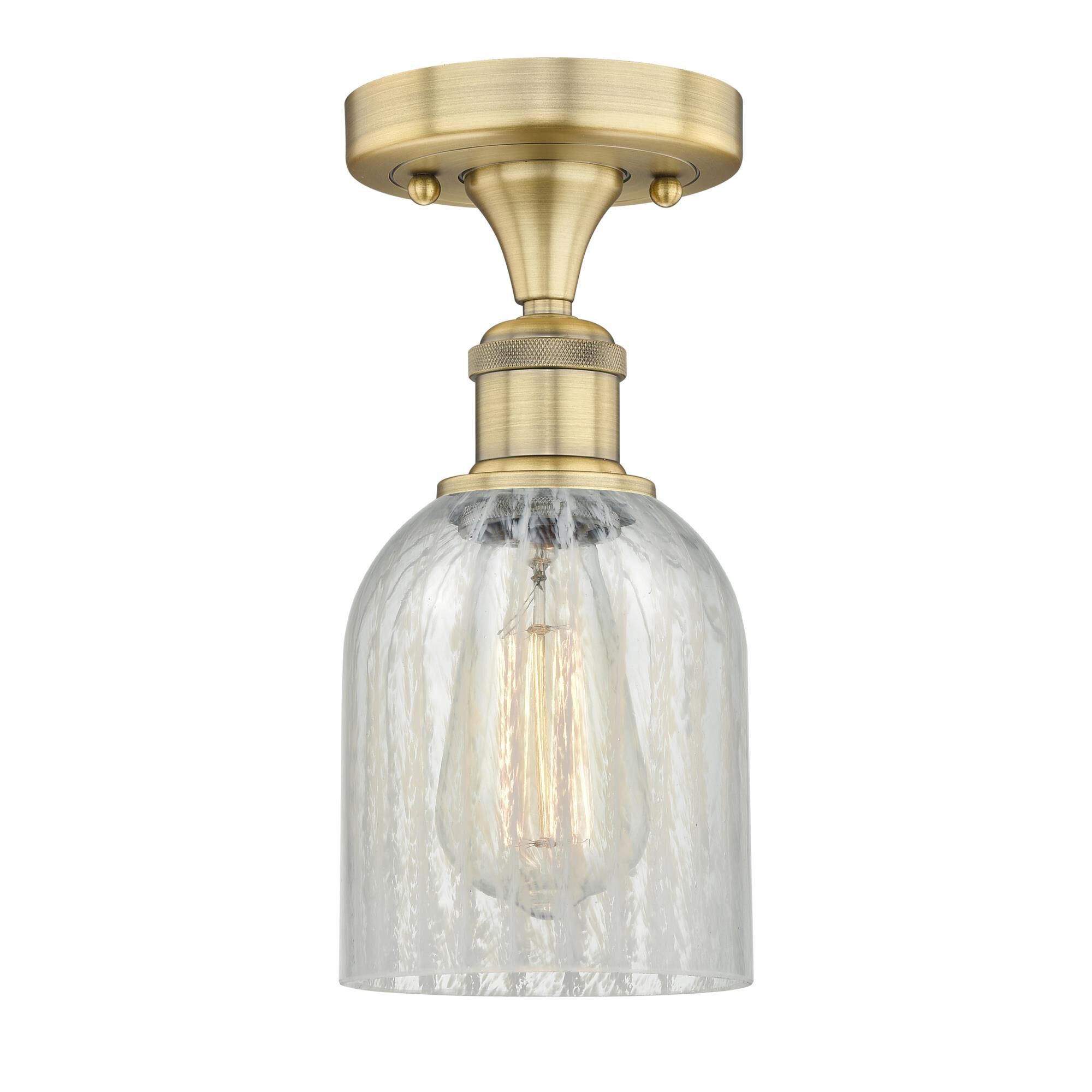 Shown in Brushed Brass finish and Mouchette glass