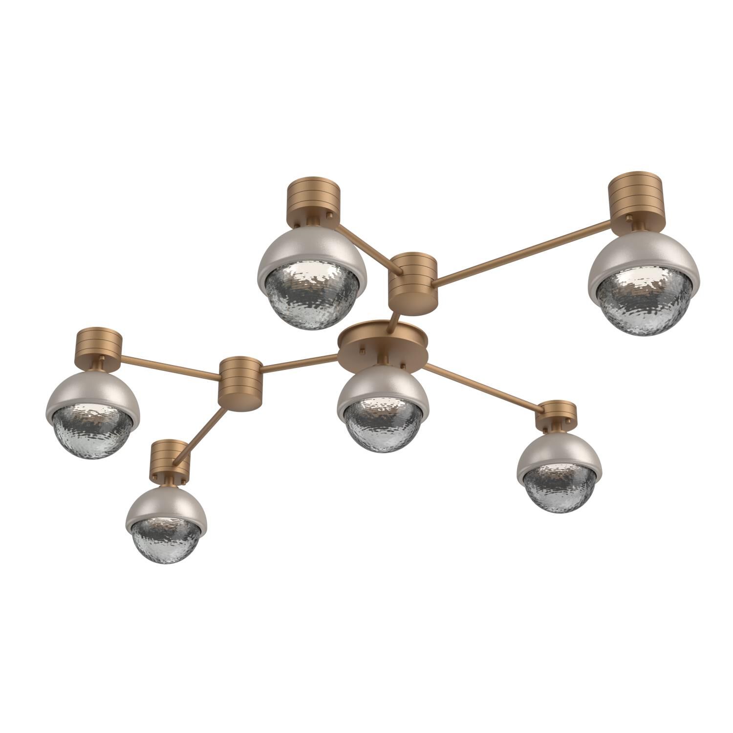 Shown in Novel Brass finish and Smoke glass and Beige Silver accent