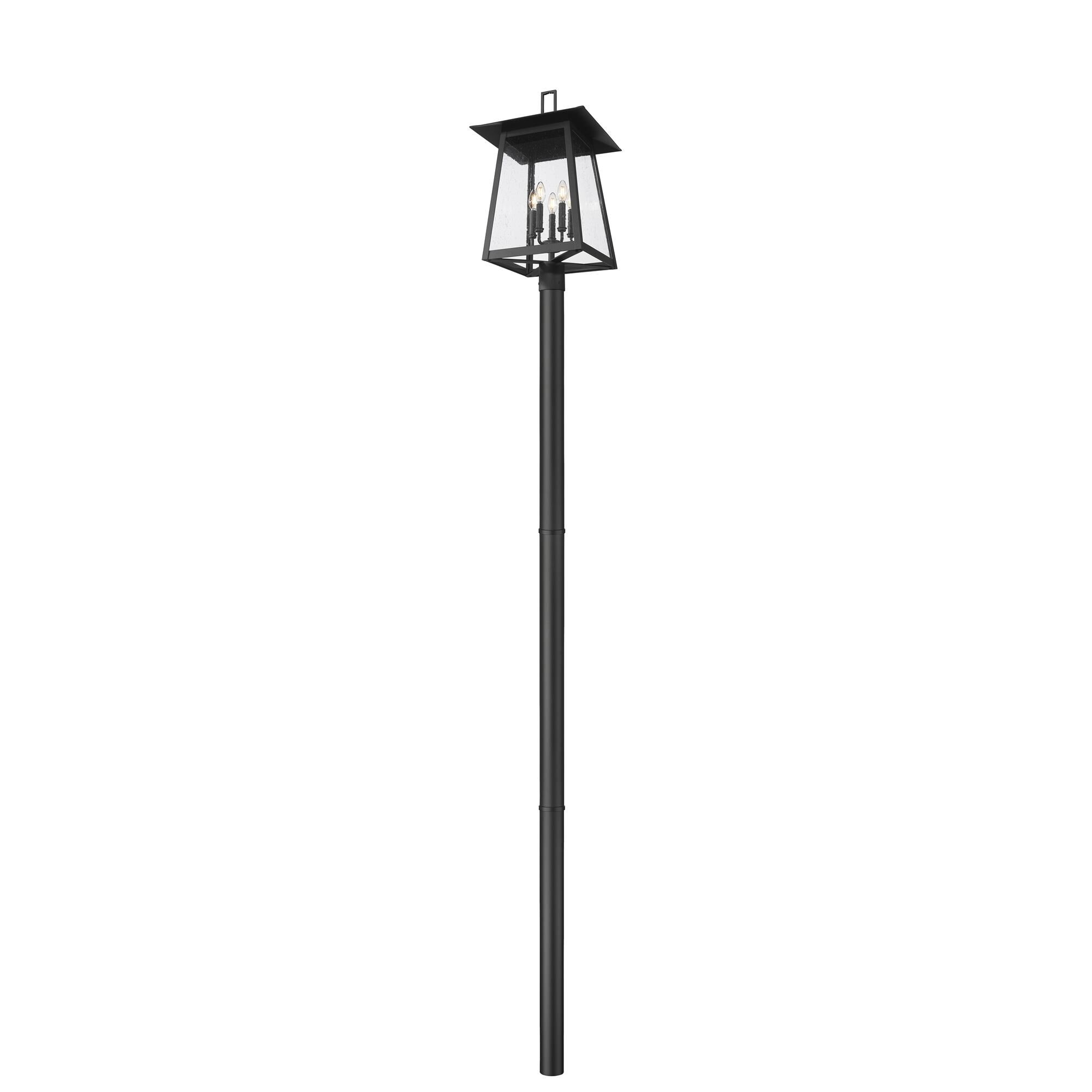 Shown in Black finish and Clear Seedy glass and Clear Seedy shade
