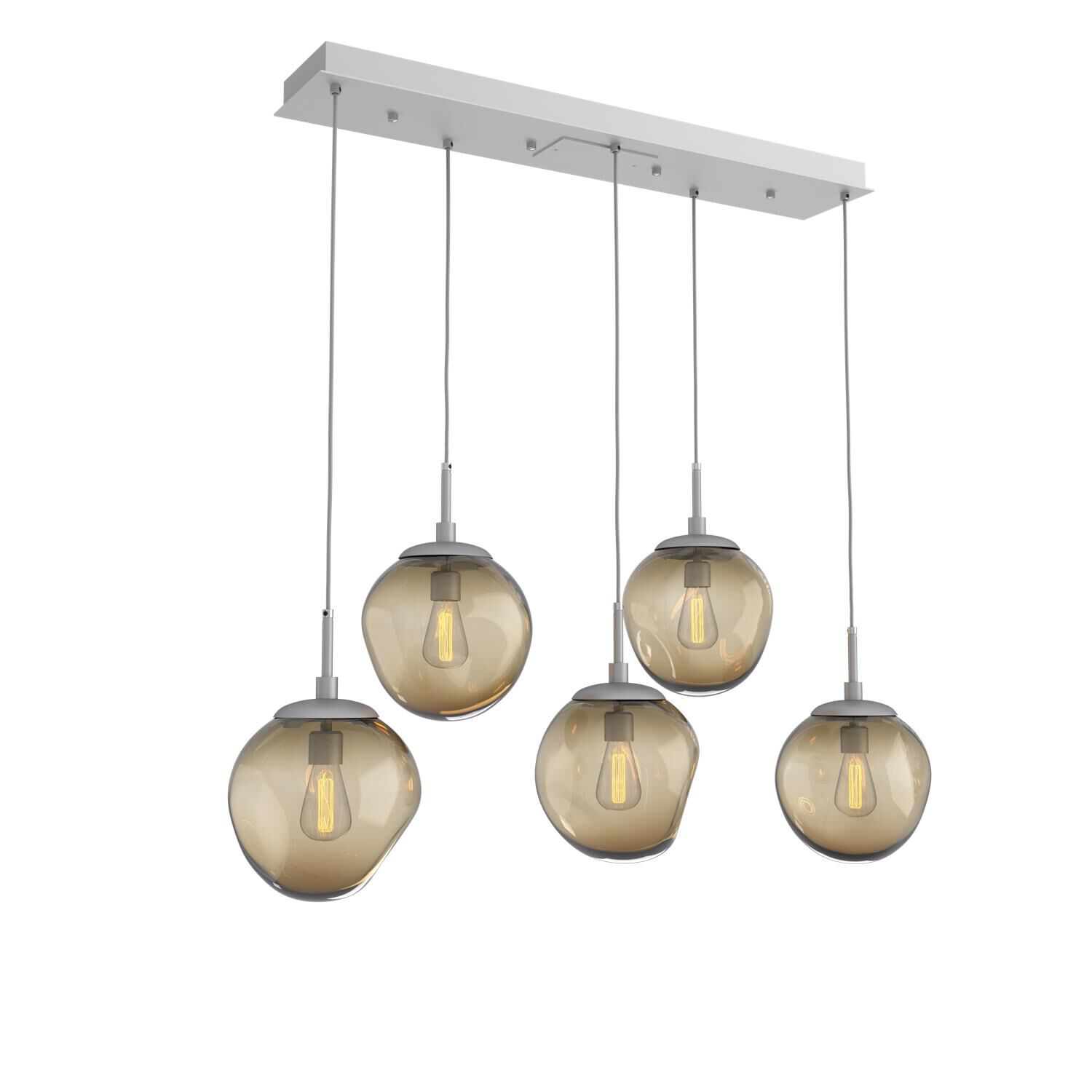 Shown in Classic Silver finish and Bronze Blown glass