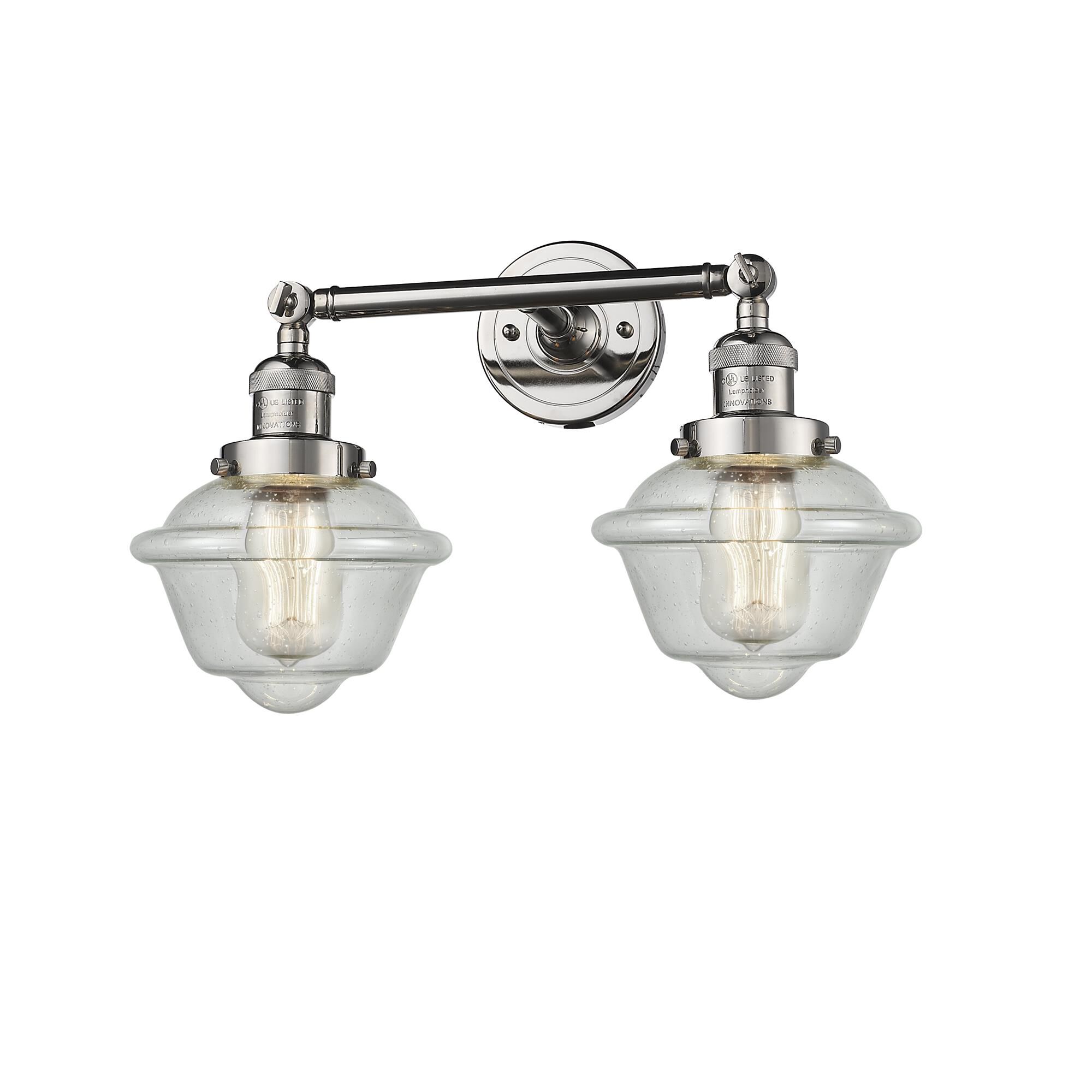 Shown in Polished Nickel finish and Seedy glass