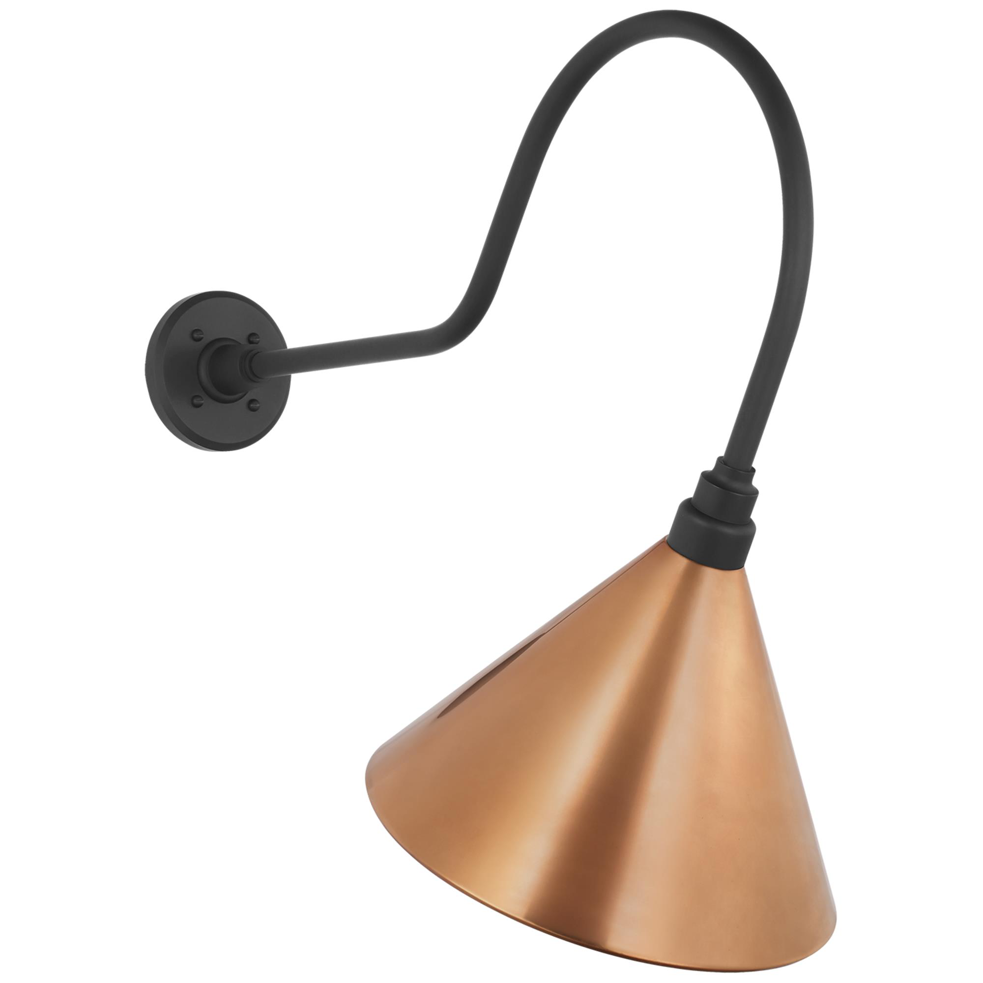 Shown in Matte Black finish and Copper shade