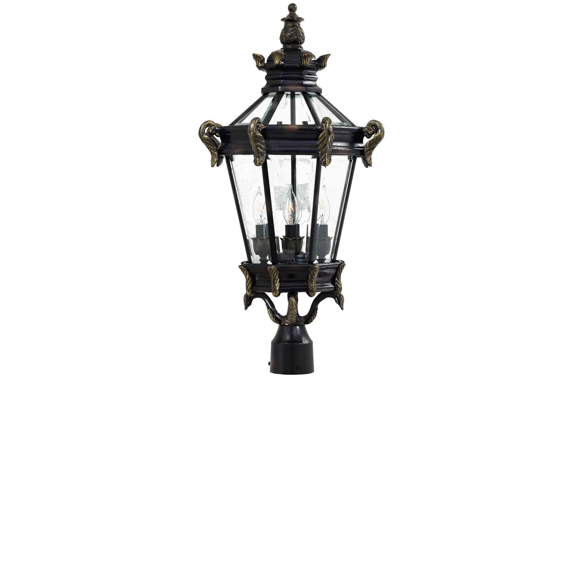 Shown in Heritage W/ Gold Highlights finish and Clear Beveled Panels glass