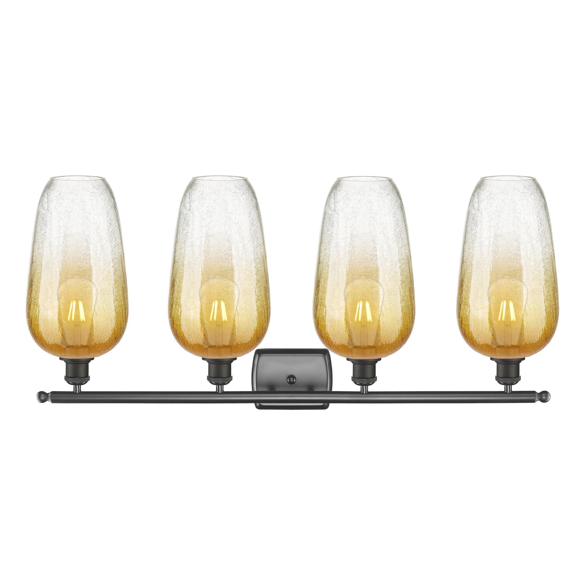 Shown in Oil Rubbed Bronze finish and Amber glass