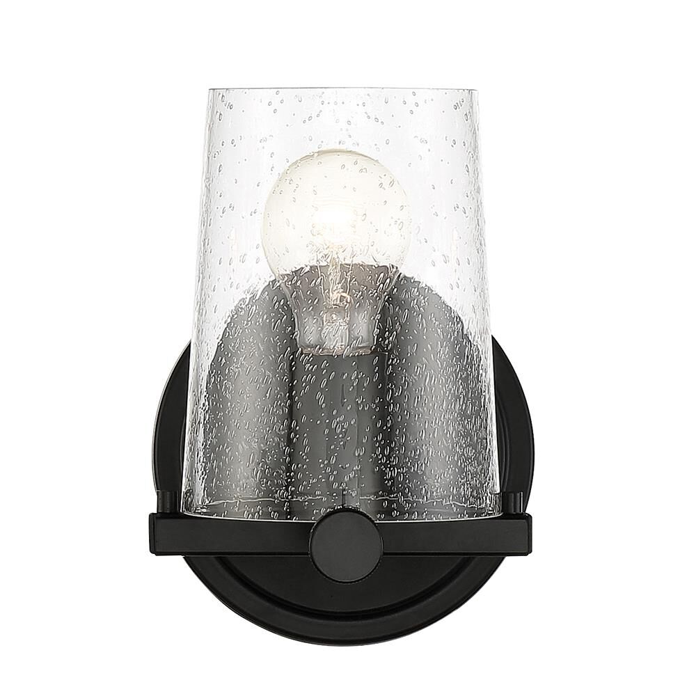 Shown in Matte Black finish and Clear Seedy glass and Clear Seedy Glass shade