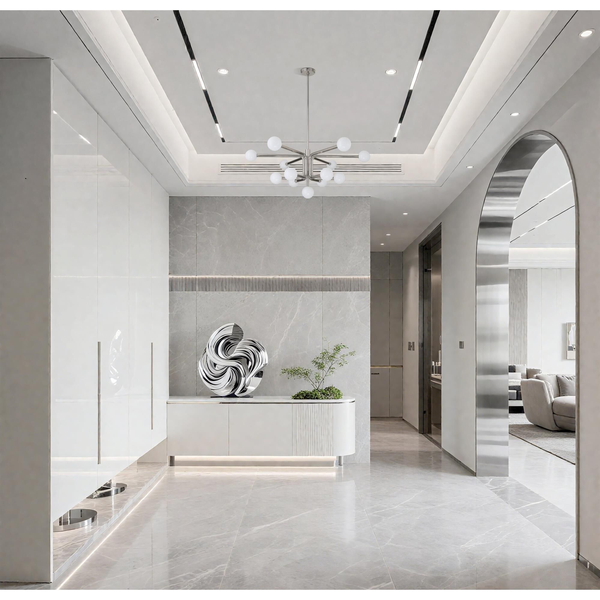 Shown in Polished Nickel finish and Opal glass