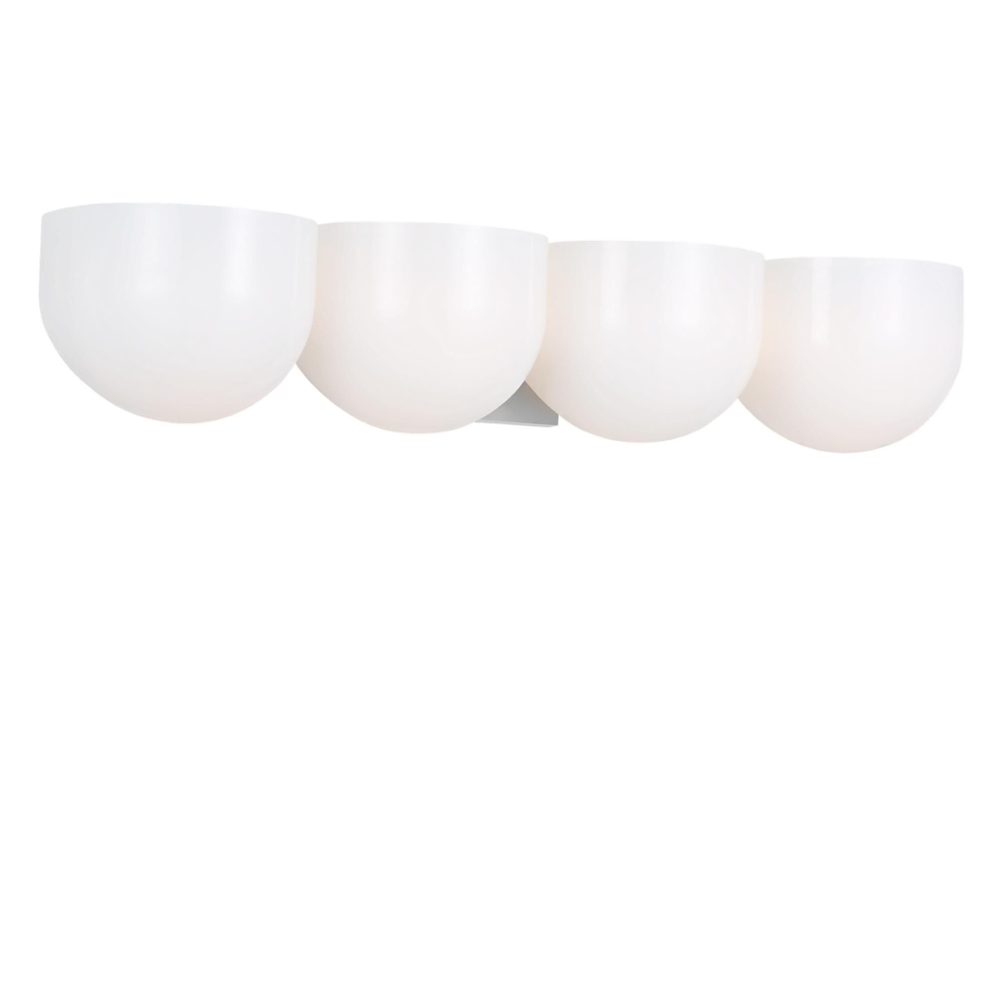 Shown in Polished Nickel finish and Milk glass