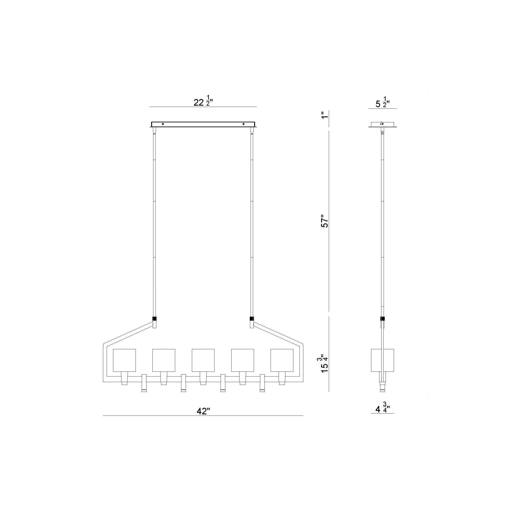 Decato 42 Inch 5 Light Linear Suspension Light by Eurofase Lighting