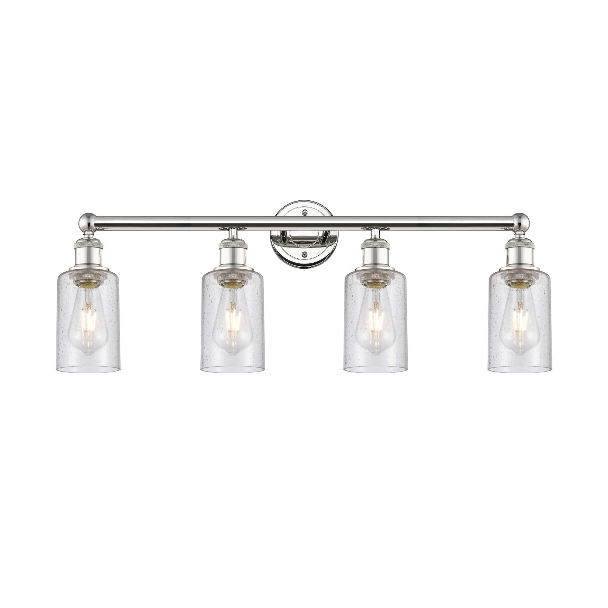 Shown in Polished Nickel finish and Seedy glass