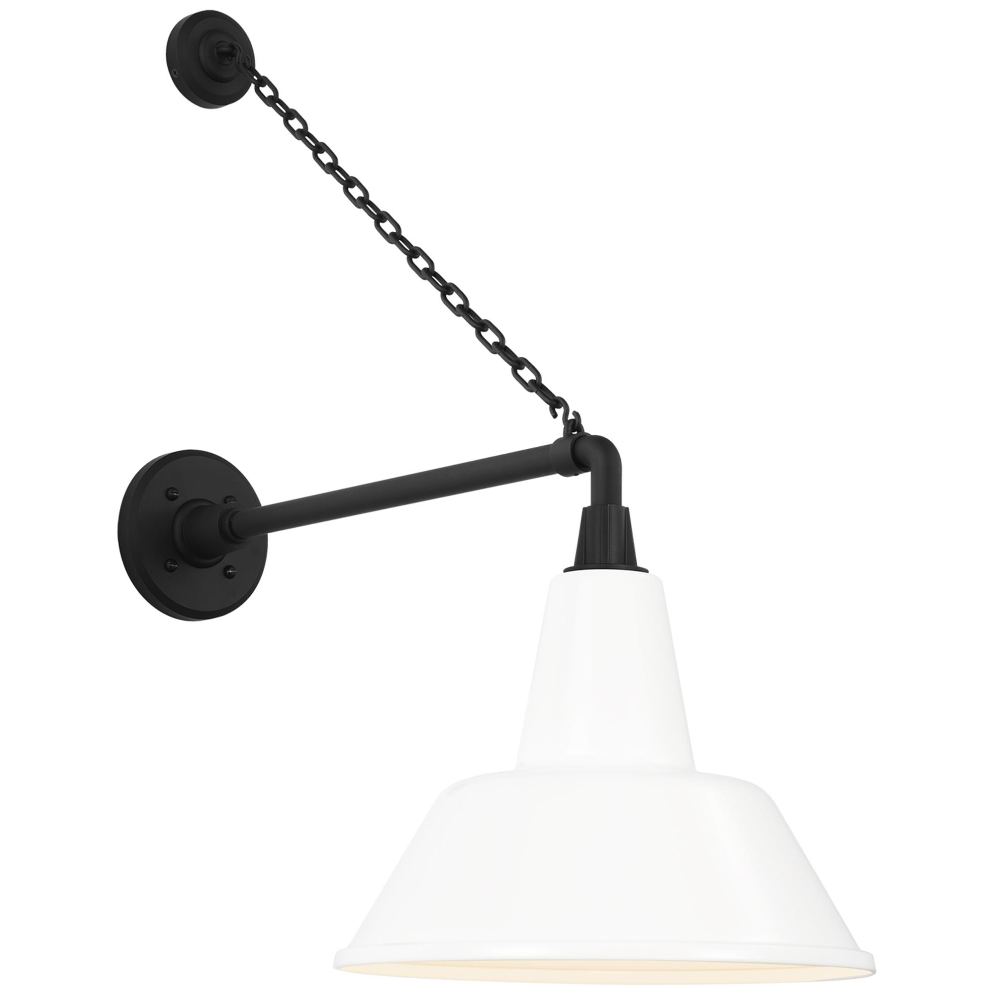 Shown in Matte Black finish and White shade