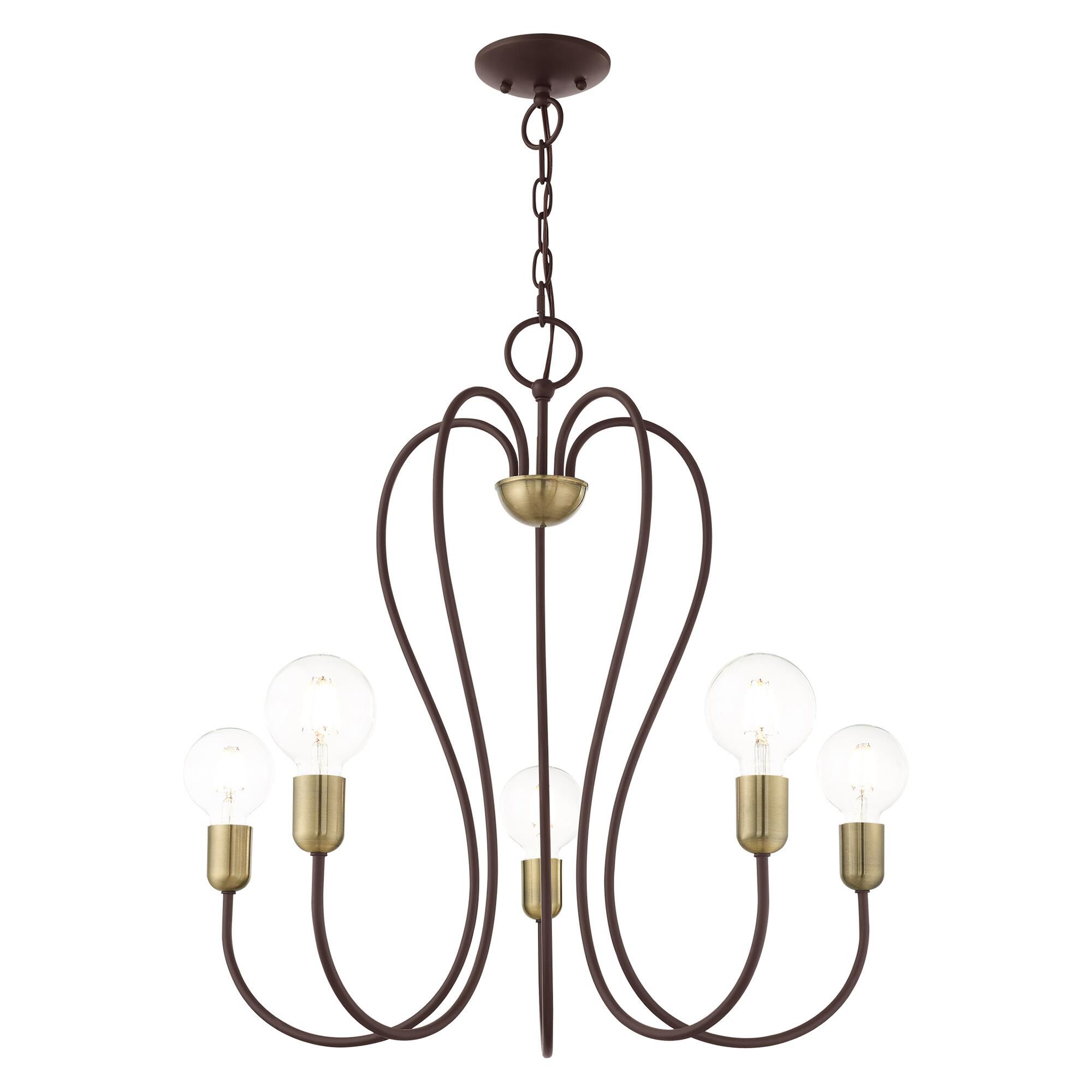 Shown in Bronze With Antique Brass Accents finish