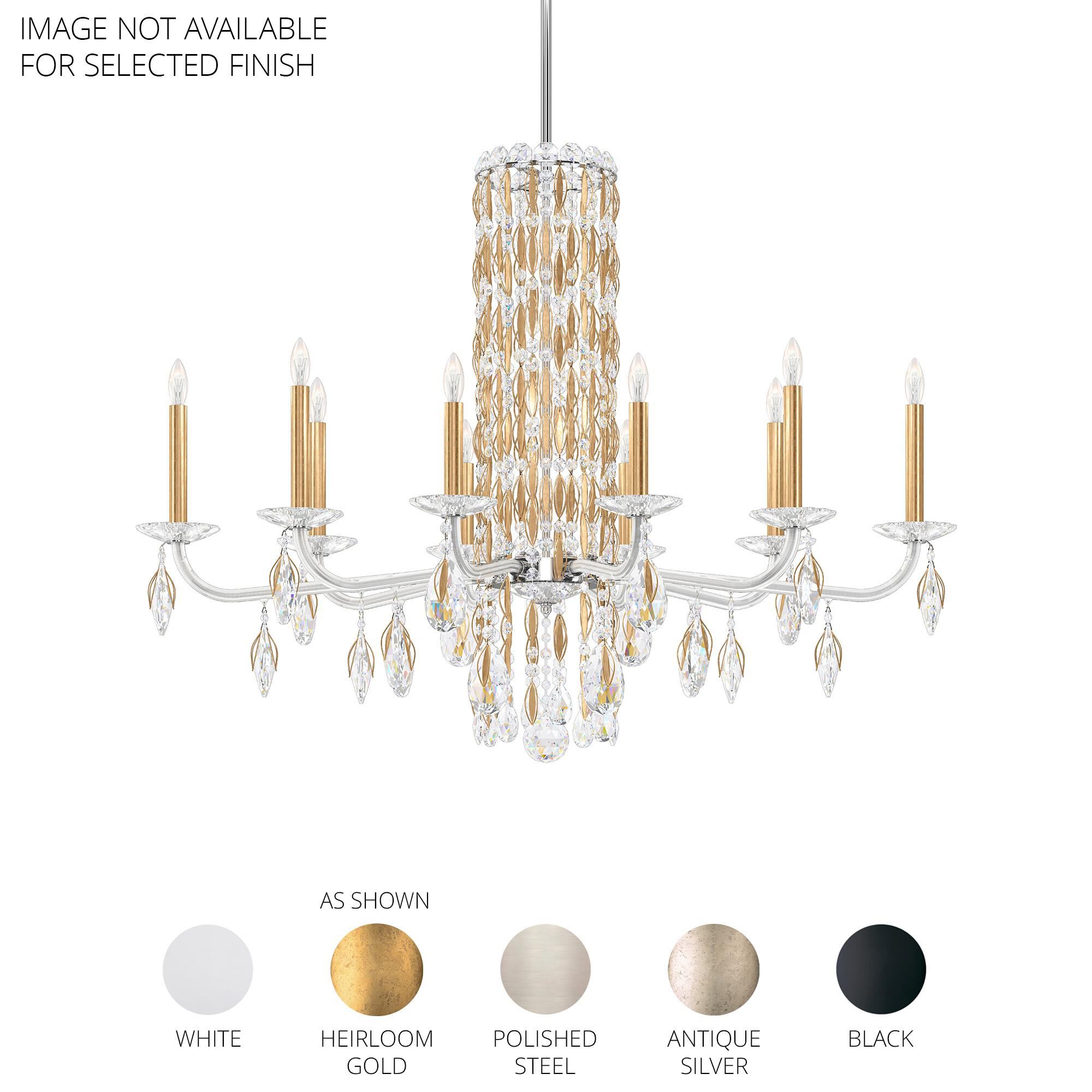 Shown in Black finish and Clear Radiance crystal