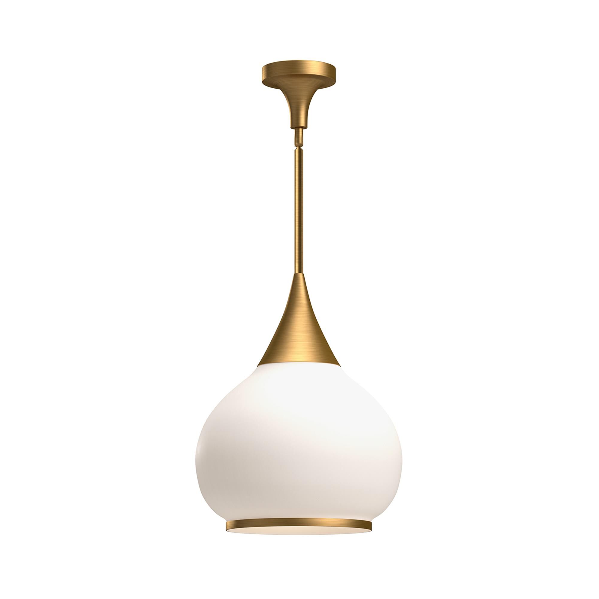 Shown in Aged Gold finish and Opal Matte glass