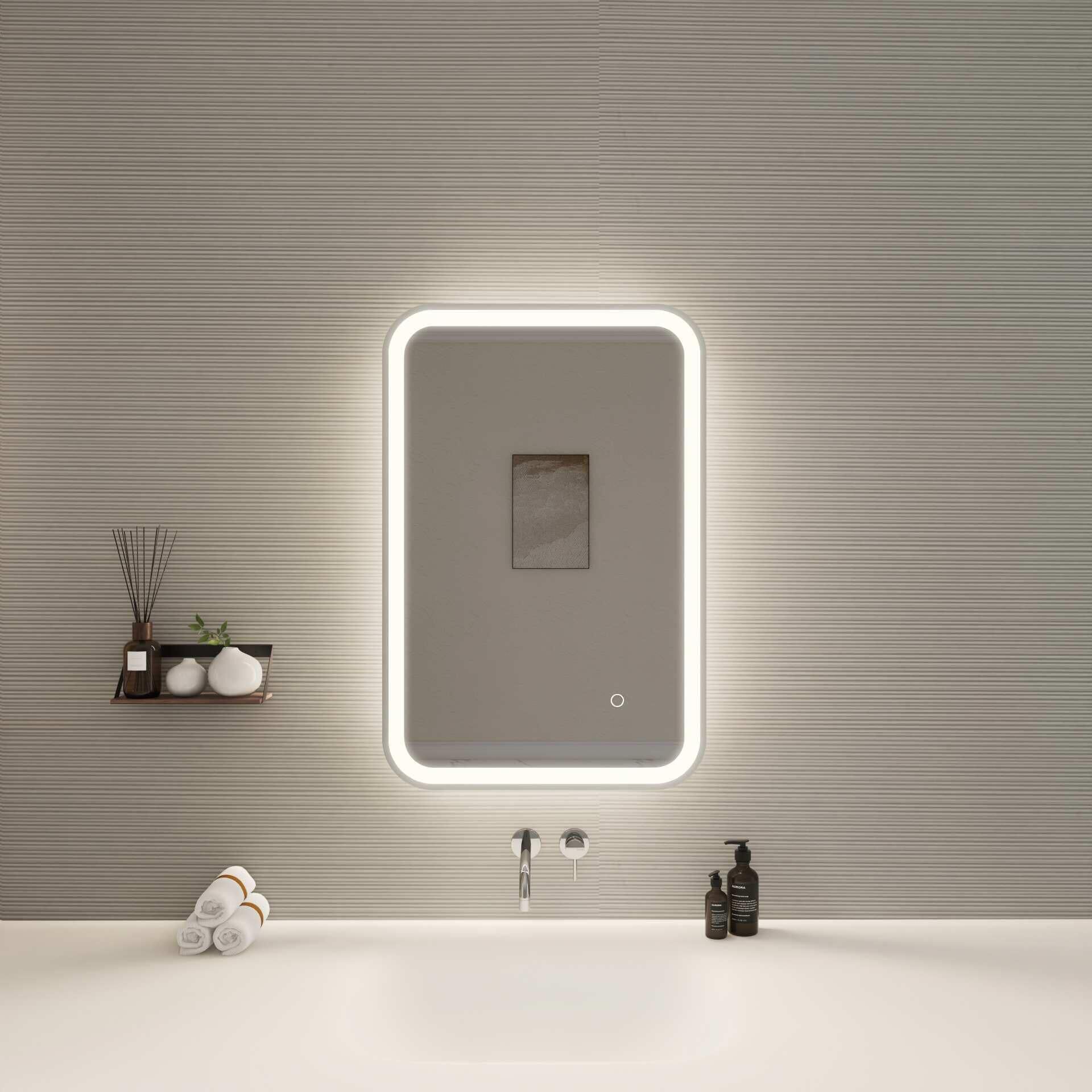 Harmoni 30 Inch Rectangular LED Lighted Mirror by Elegant Decor