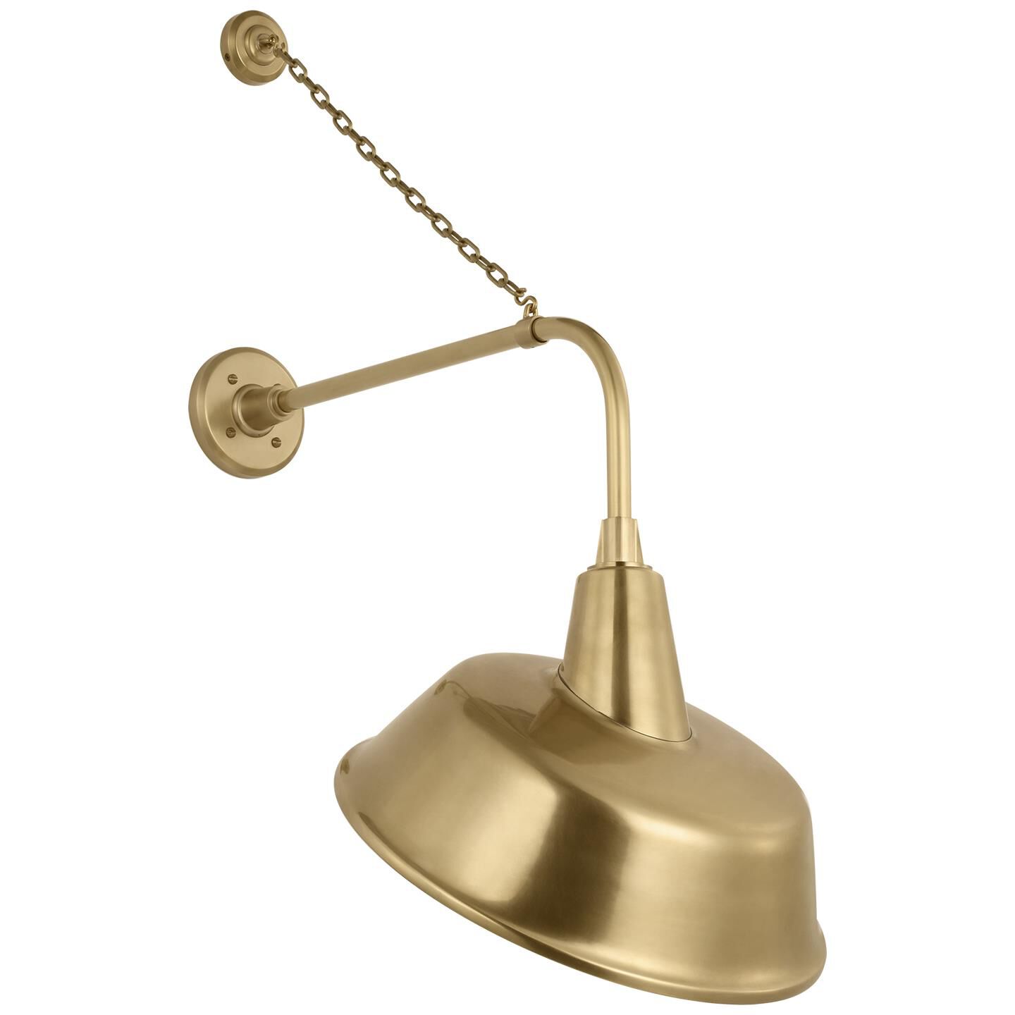 Shown in Hand-Rubbed Antique Brass finish and Gold shade