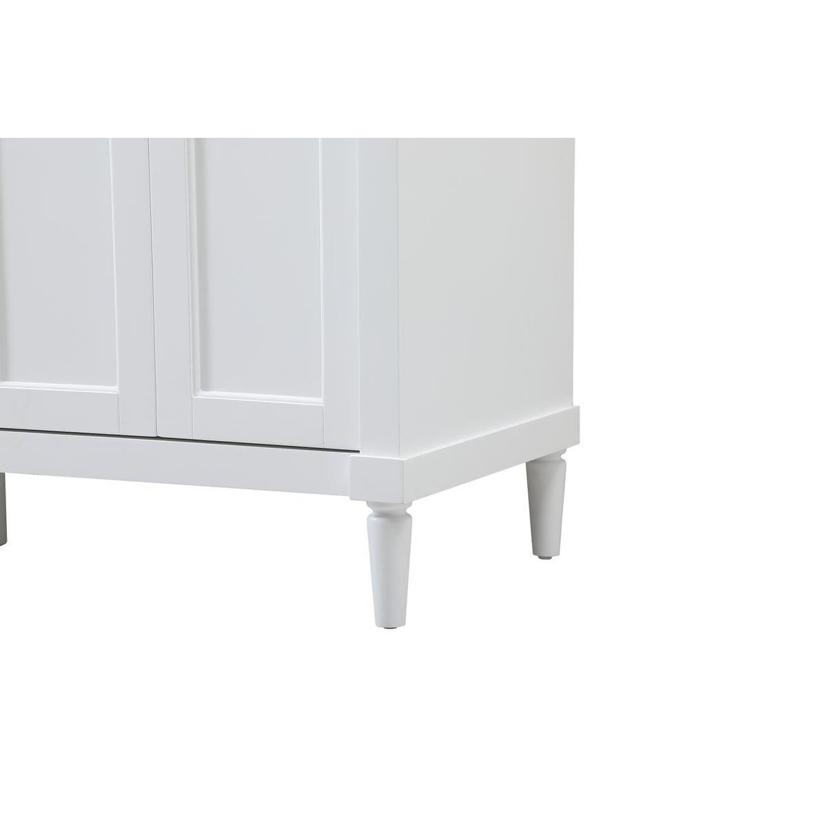 Shown in White finish and Double Bathroom Vanity accent