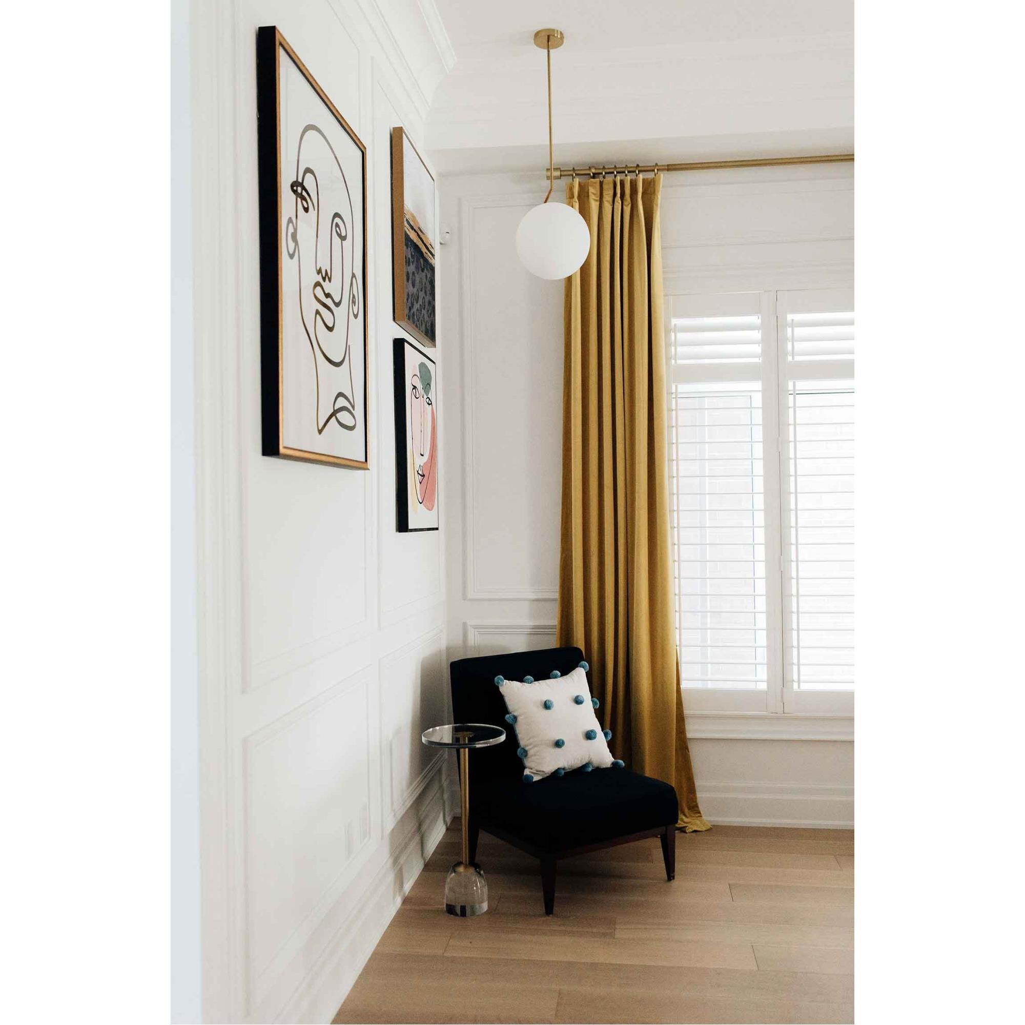 Shown in Gold finish and White glass