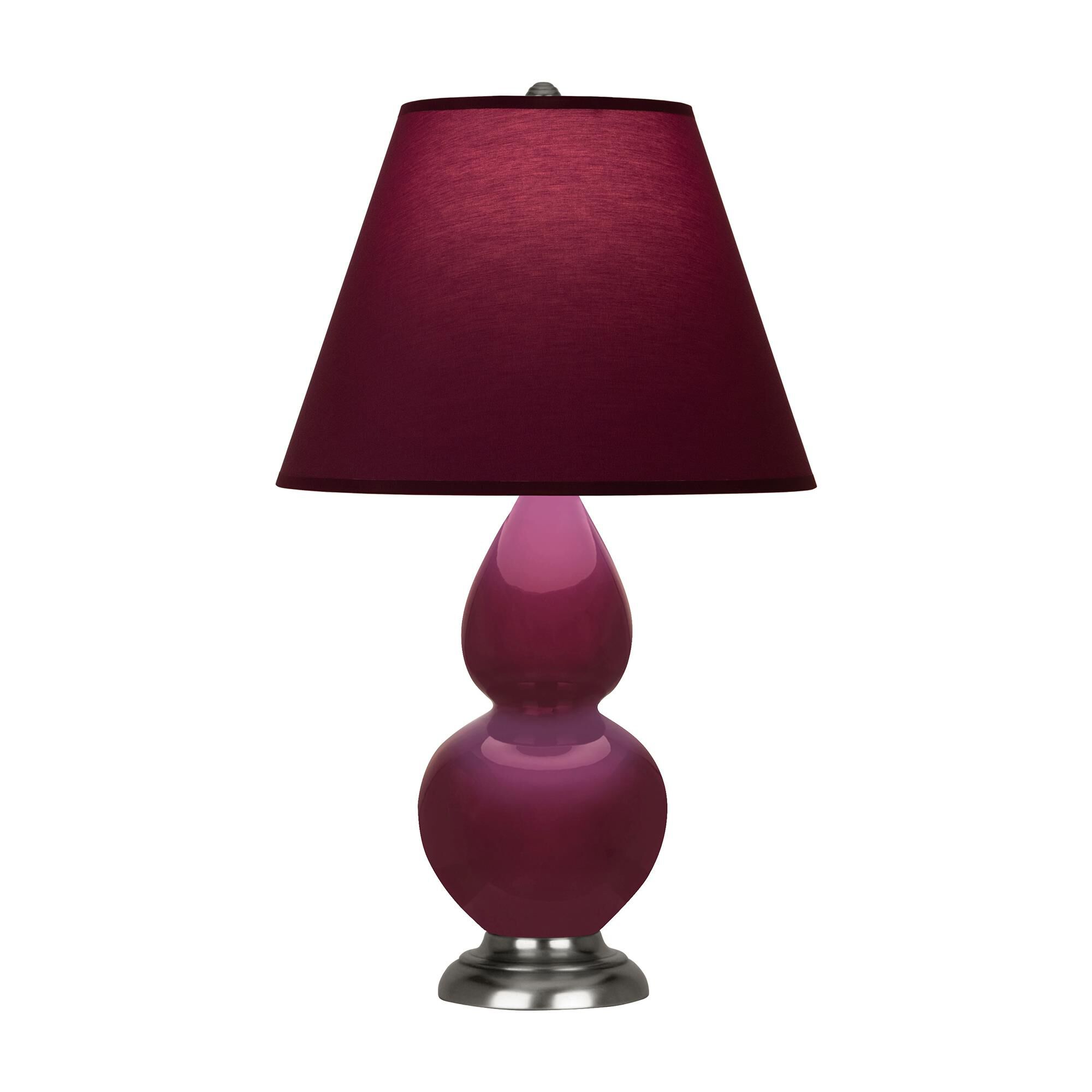Shown in Sugar Plum finish and Plum with Lavender Lining shade and Antique Silver accent