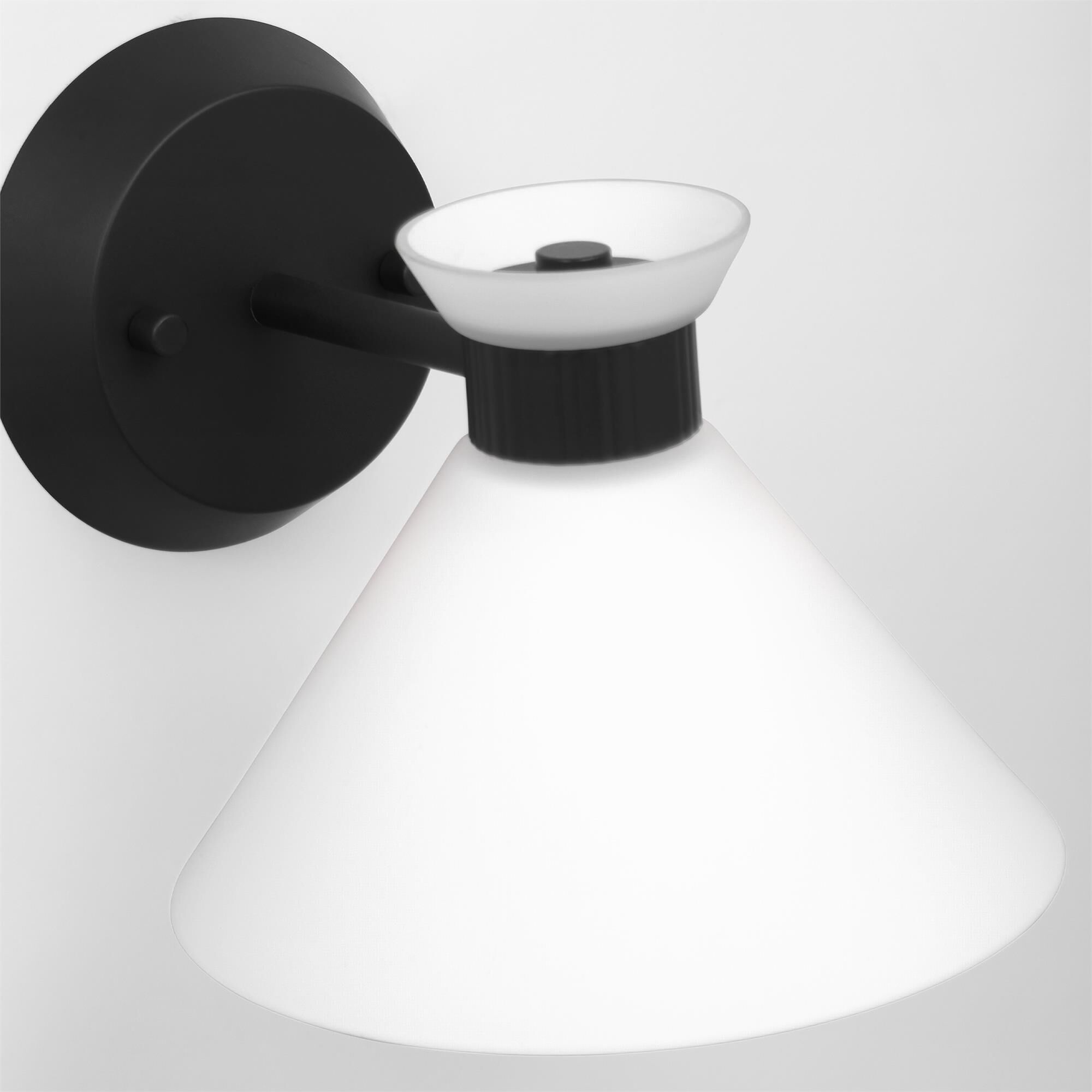 Shown in Midnight Black finish and Etched White glass