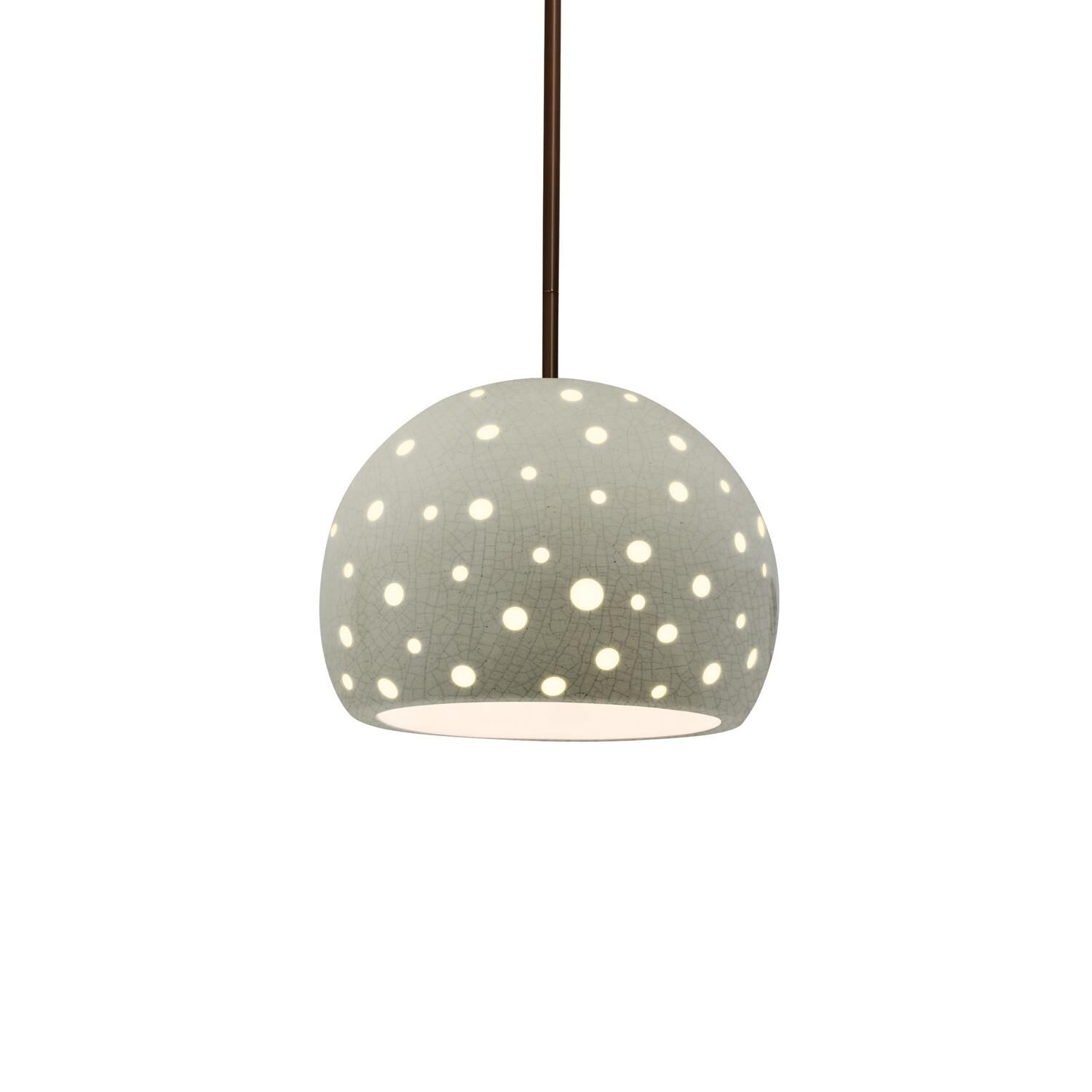 Perforated Globe 7 Inch Mini Pendant by Justice Design Group