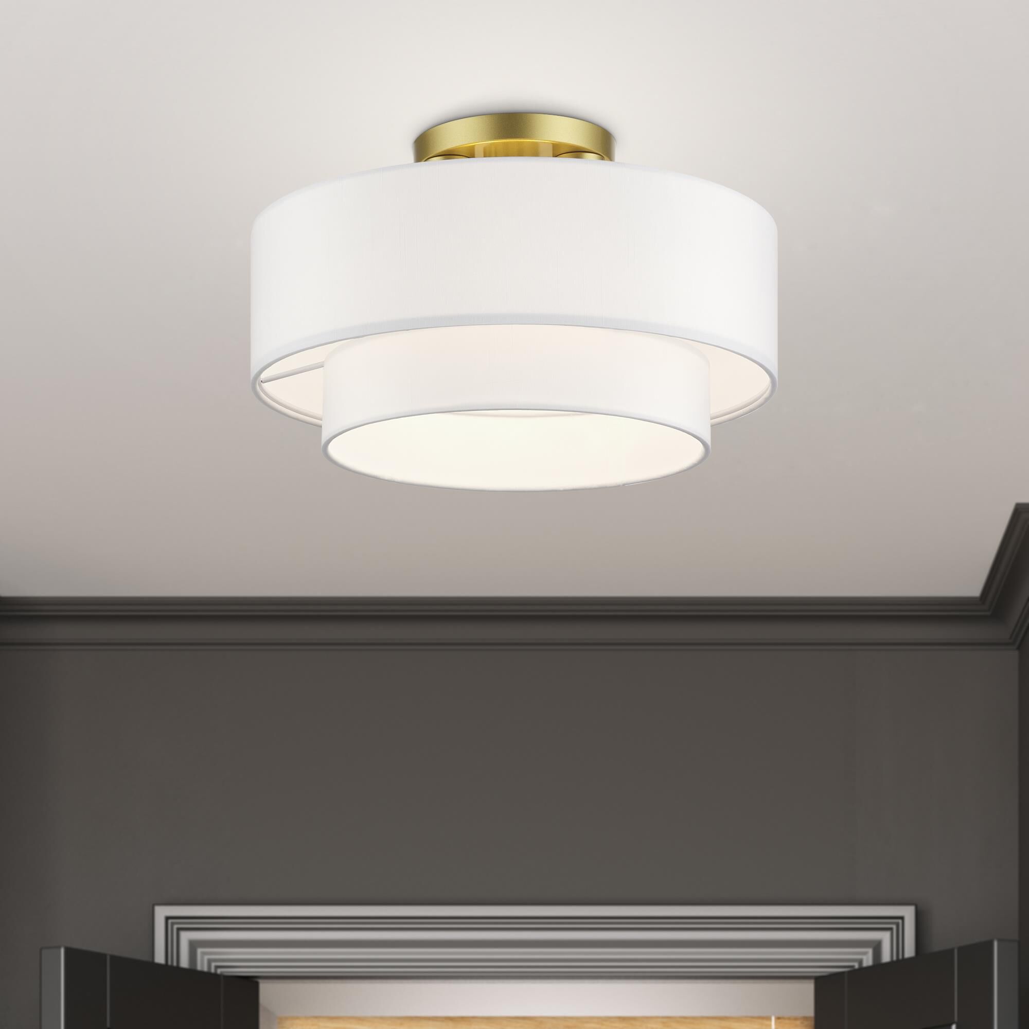 Manorwood 15 Inch Semi Flush Mount by Livex Lighting