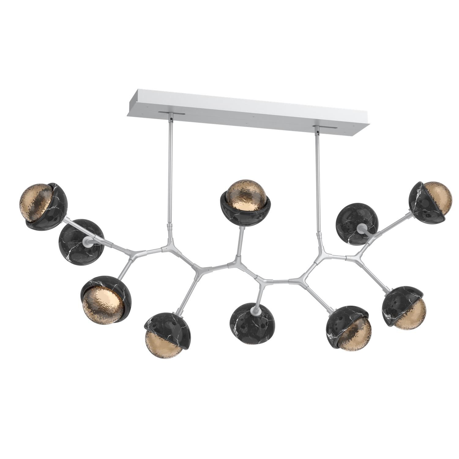 Shown in Classic Silver finish and Bronze glass and Black Marble accent