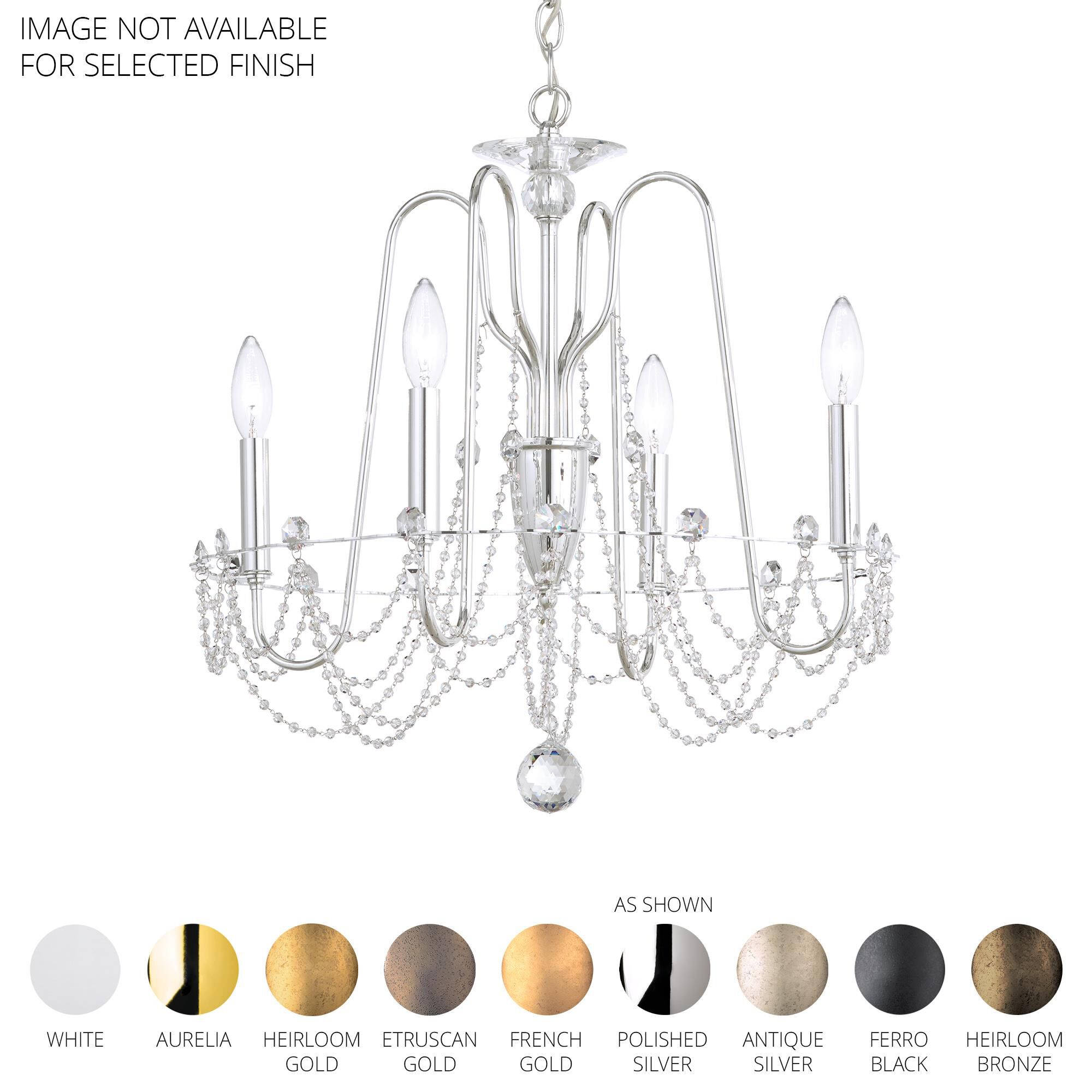 Shown in White finish and Clear Optic crystal