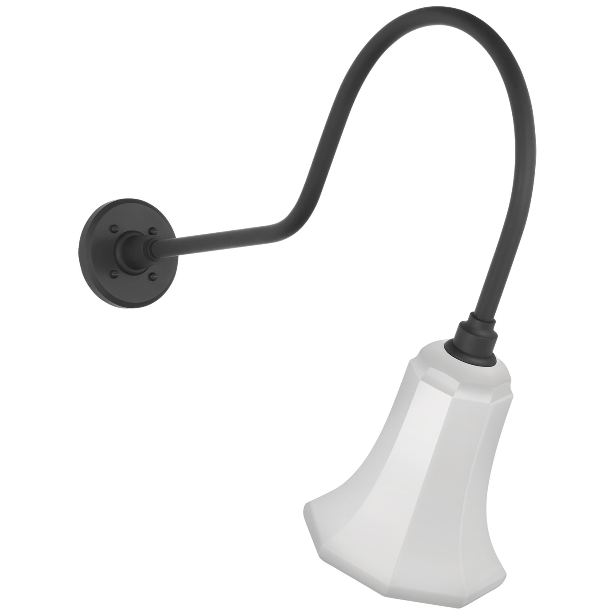 Shown in Matte Black finish and White shade
