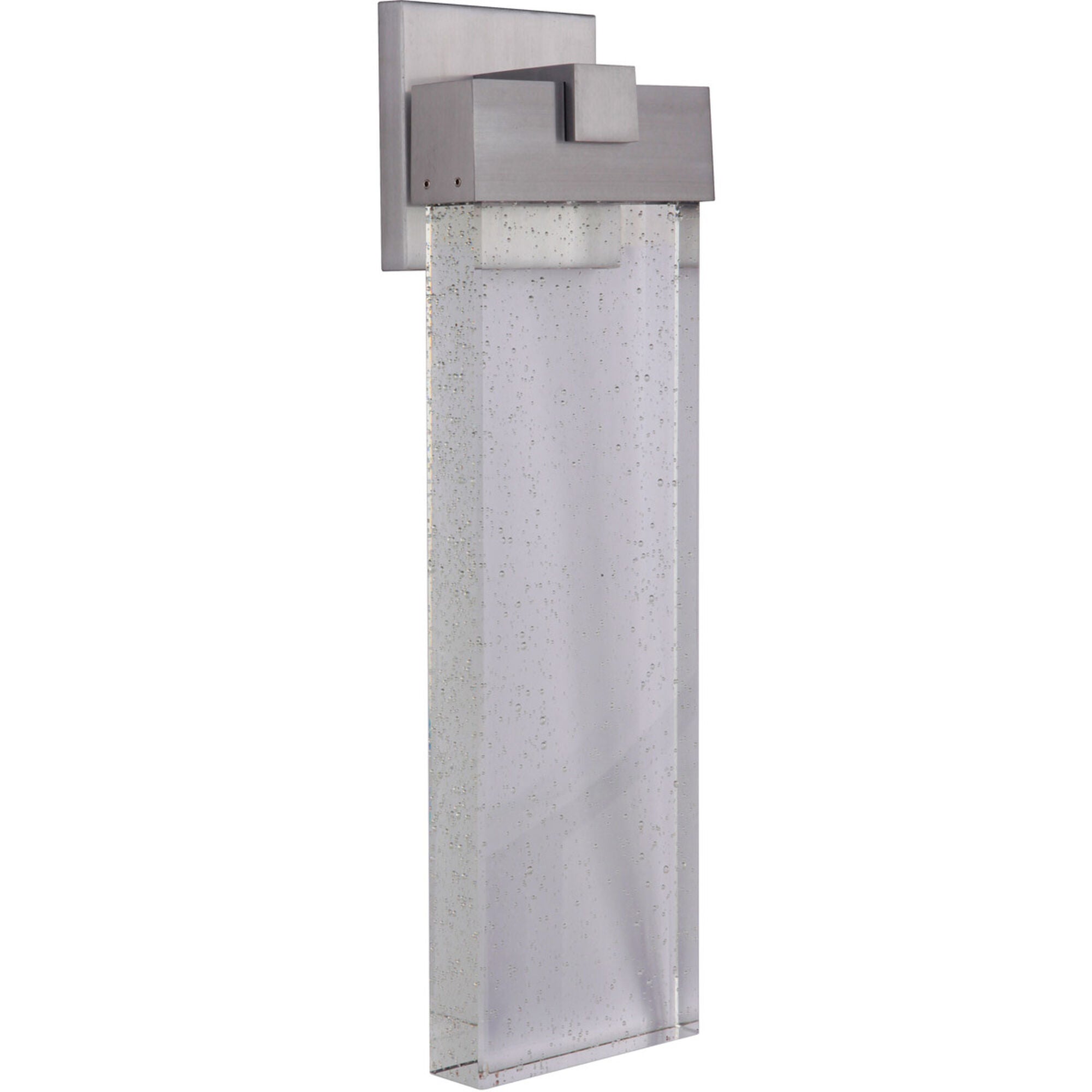 Shown in Satin Aluminum finish and Oxygen Infused K-9 crystal and Yes glass and Yes shade and Rectangle accent
