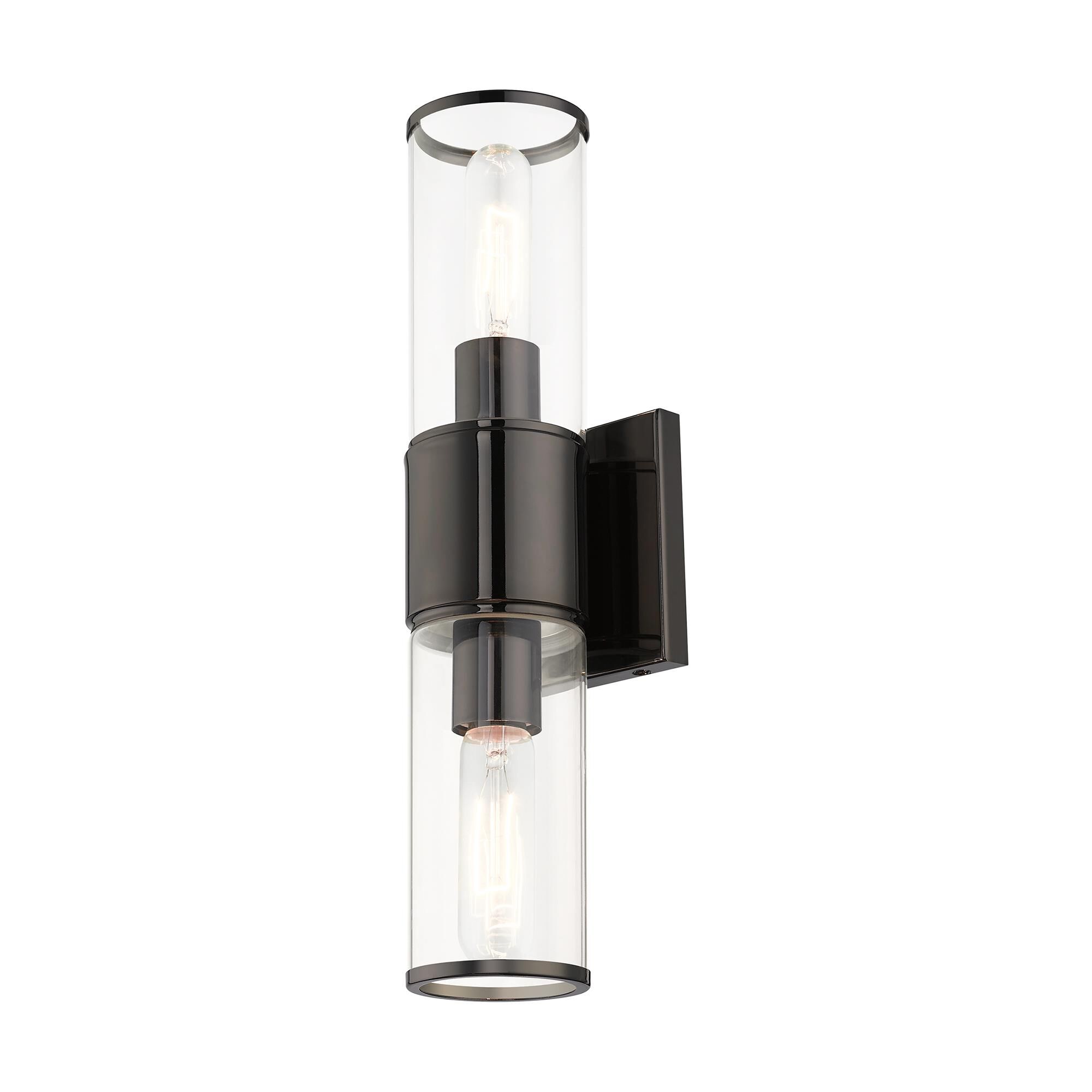 Shown in Black Chrome finish and Clear  glass
