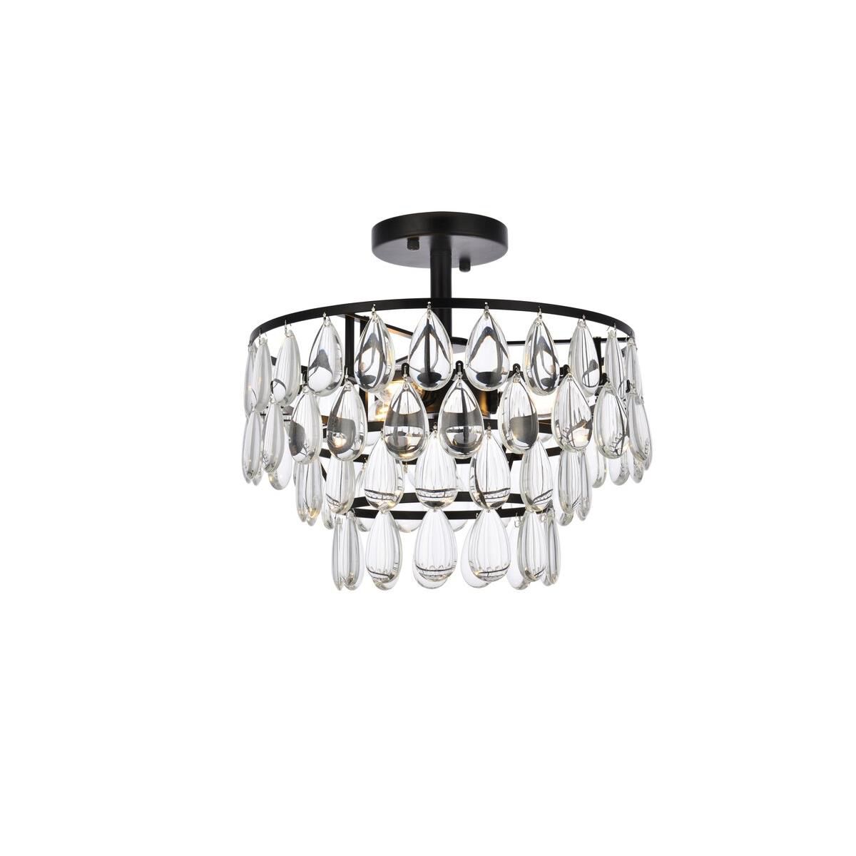 Mila 12 Inch 3 Light Flush Mount by Elegant Lighting