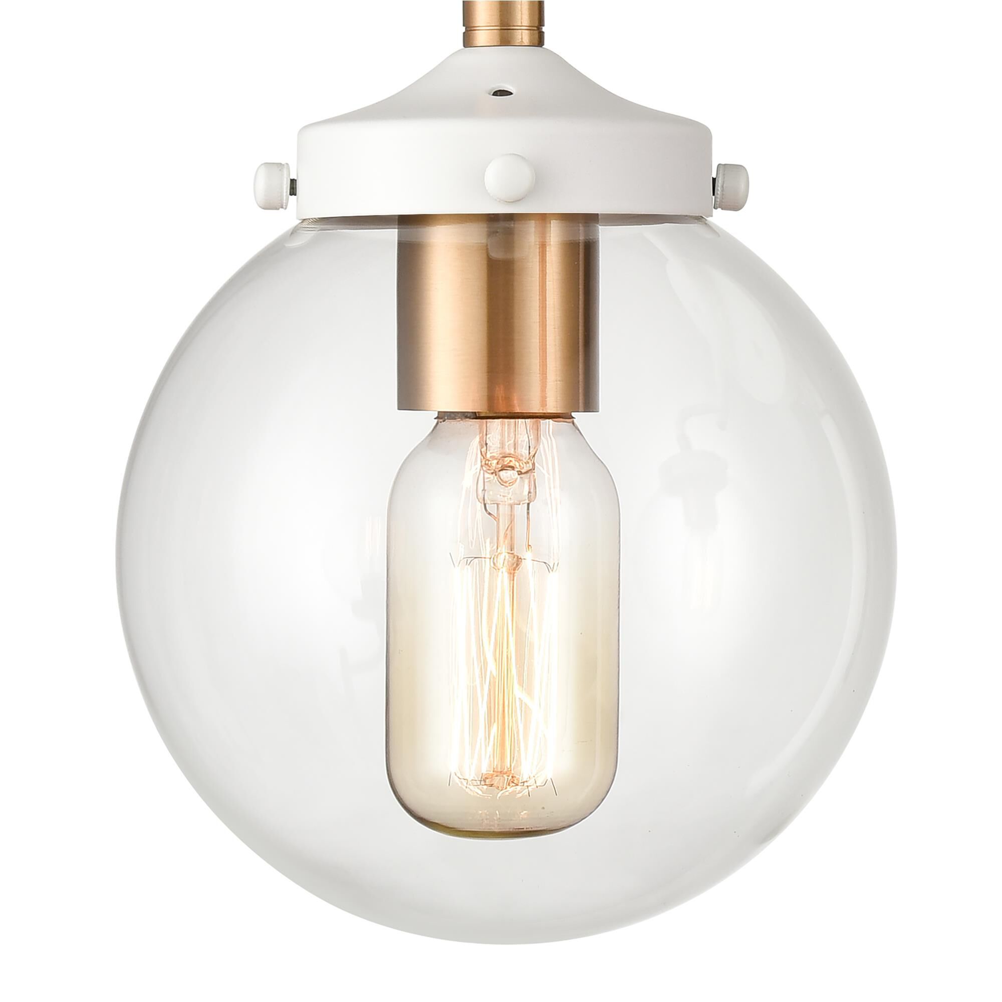 Shown in White finish and Clear glass