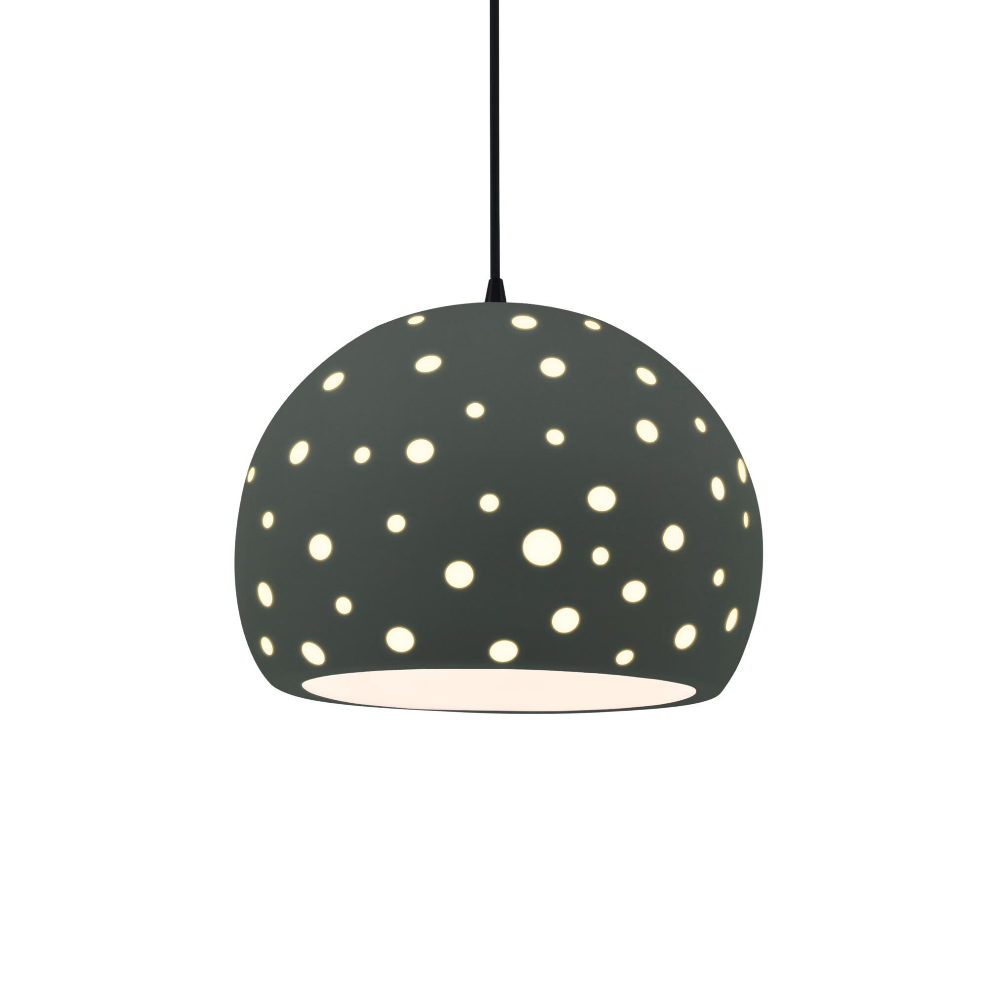 Shown in Matte Black finish and Pewter Green shade