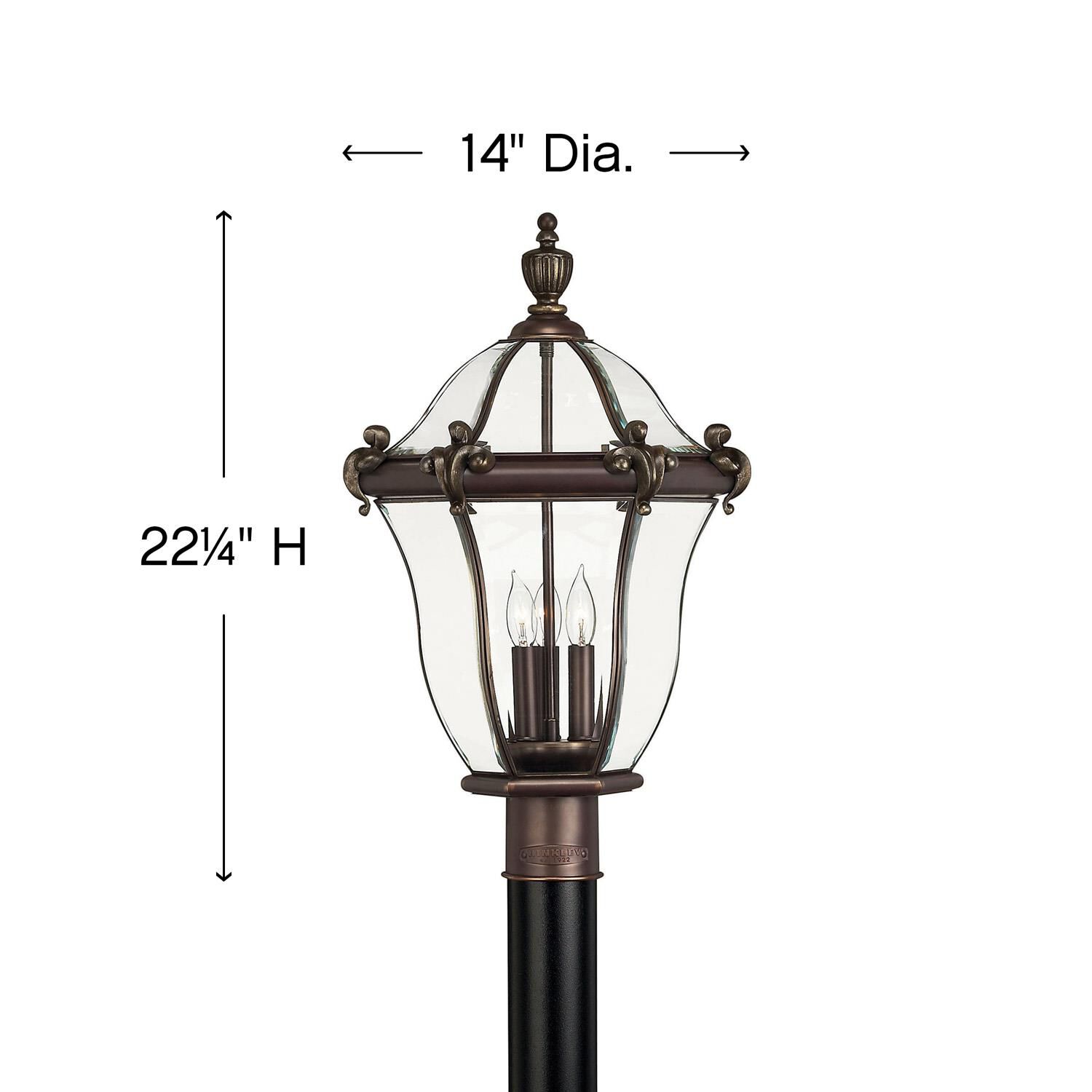 San Clemente 22 Inch Tall 3 Light Outdoor Post Lamp by Hinkley Lighting