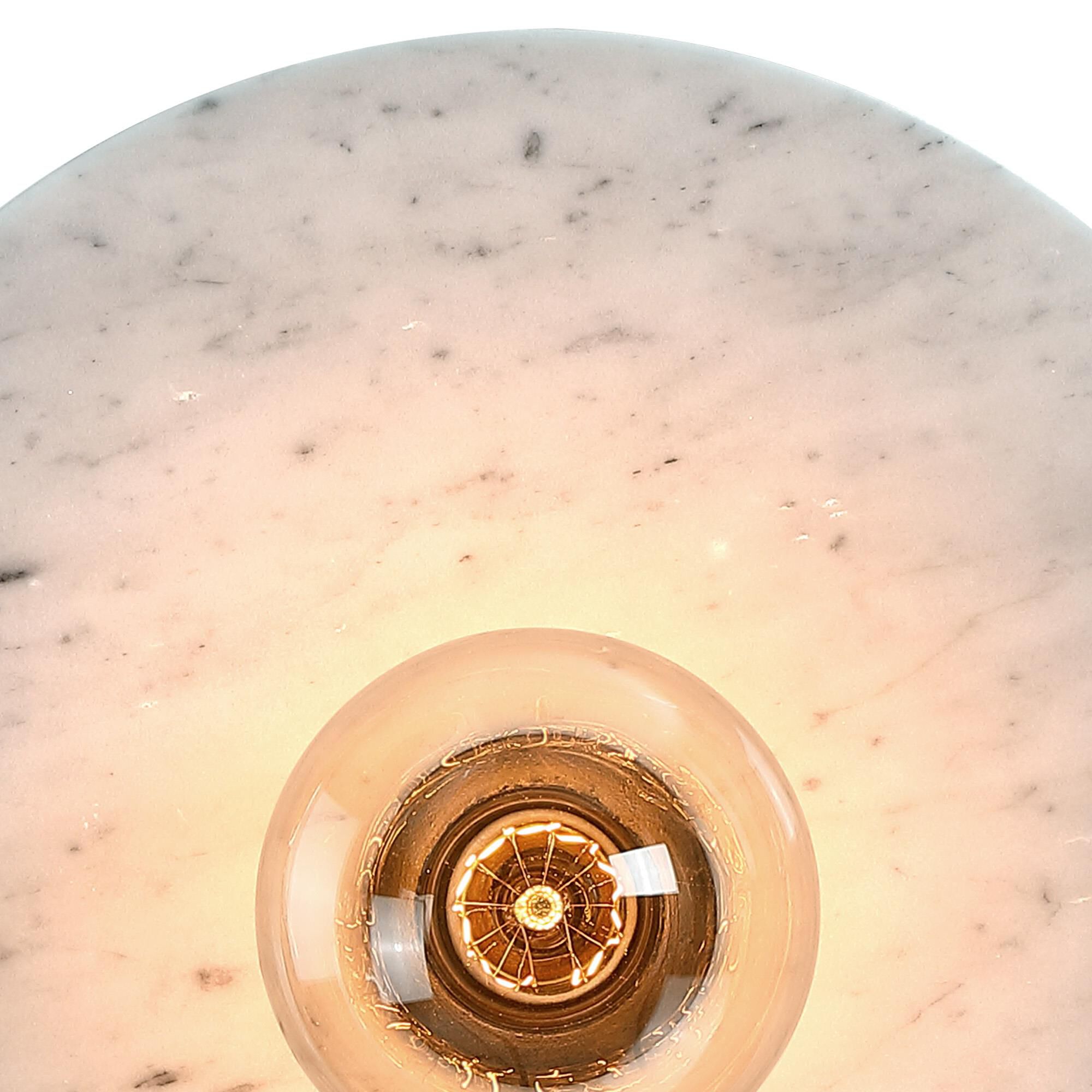 Shown in Matte Black finish and Natural Marble shade