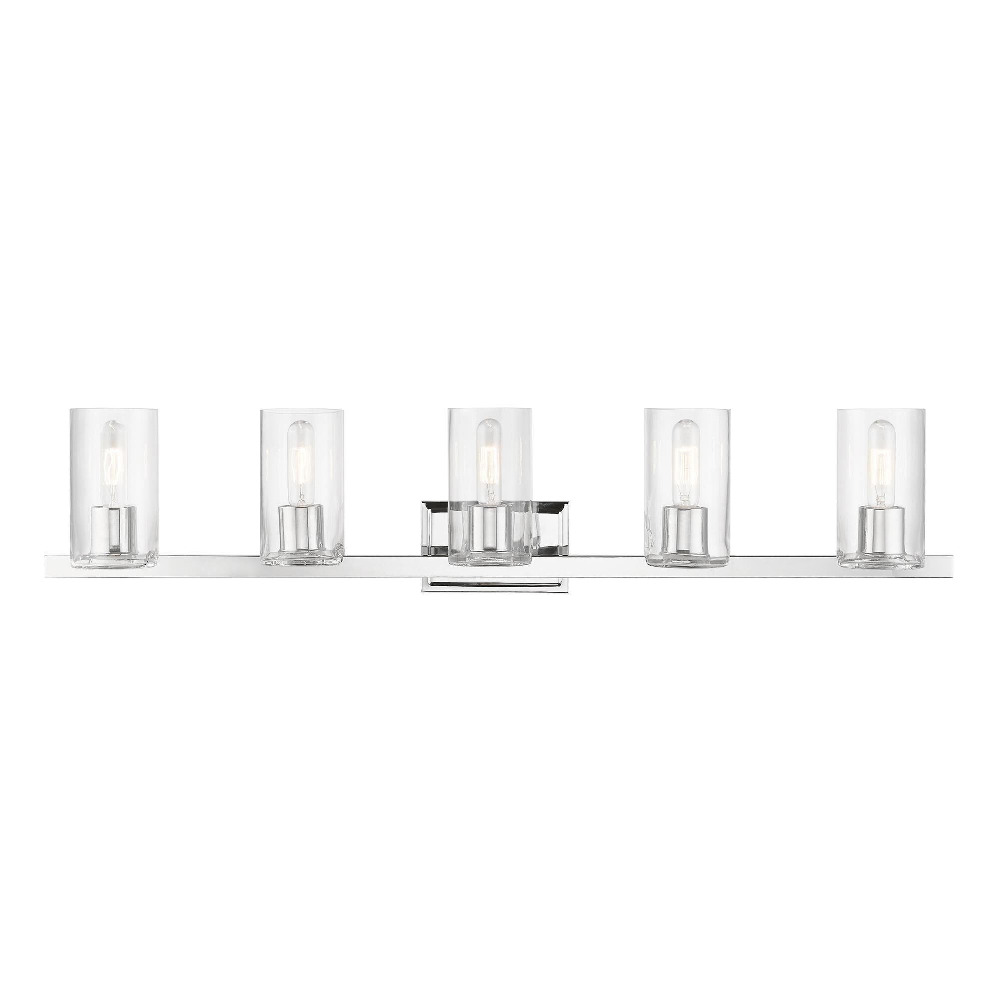 Shown in Polished Chrome finish and Clear glass