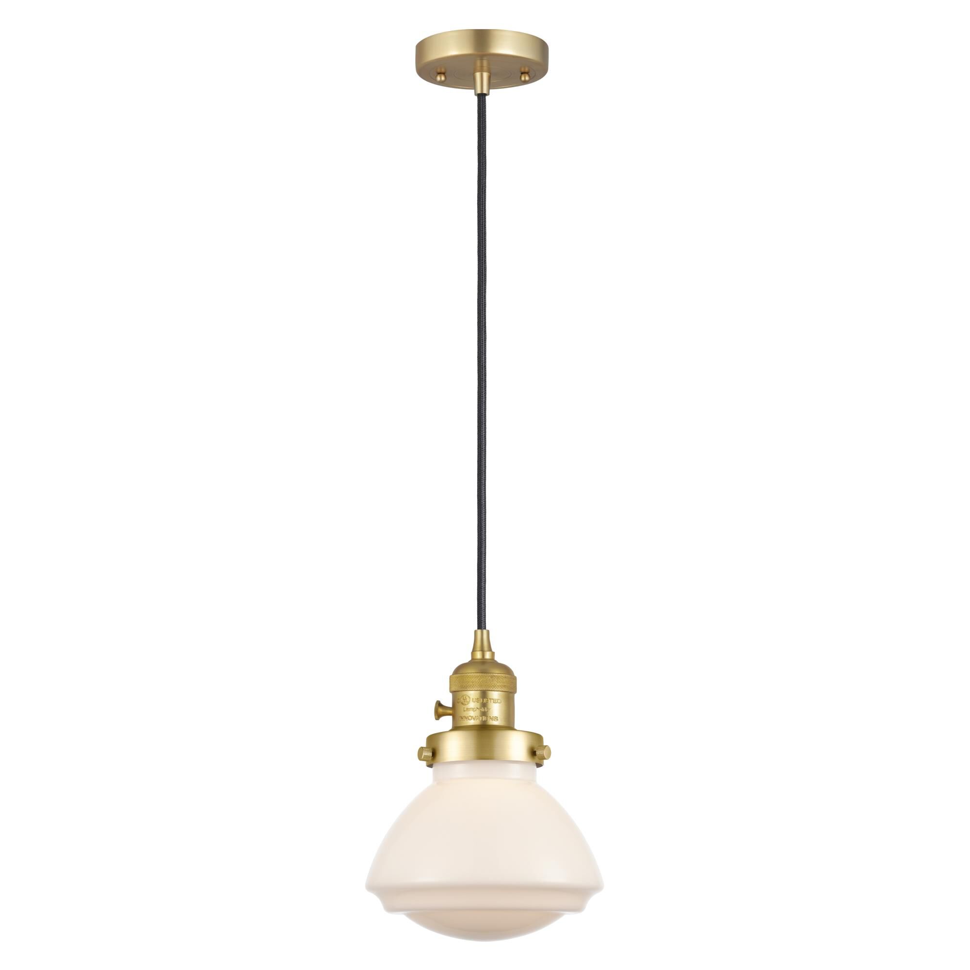 Shown in Satin Gold finish and Matte White glass