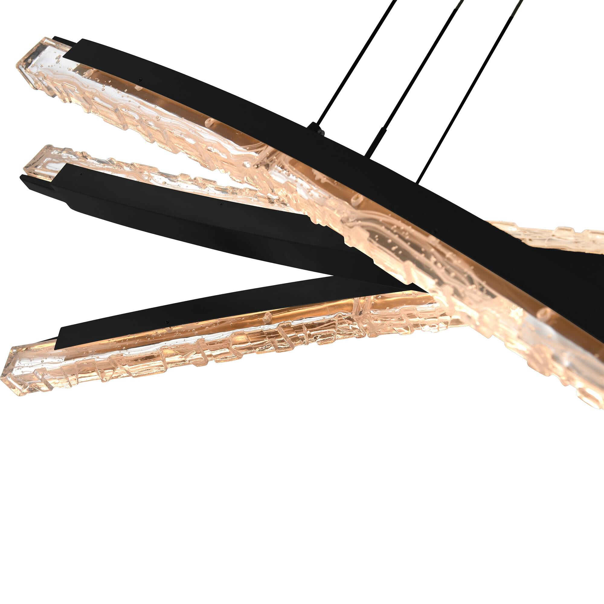 Shown in Black finish and Clear glass