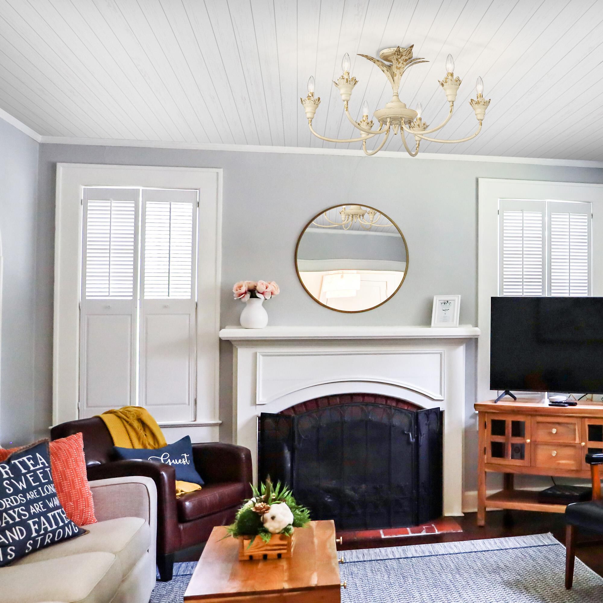 Shown in Antique Ivory finish