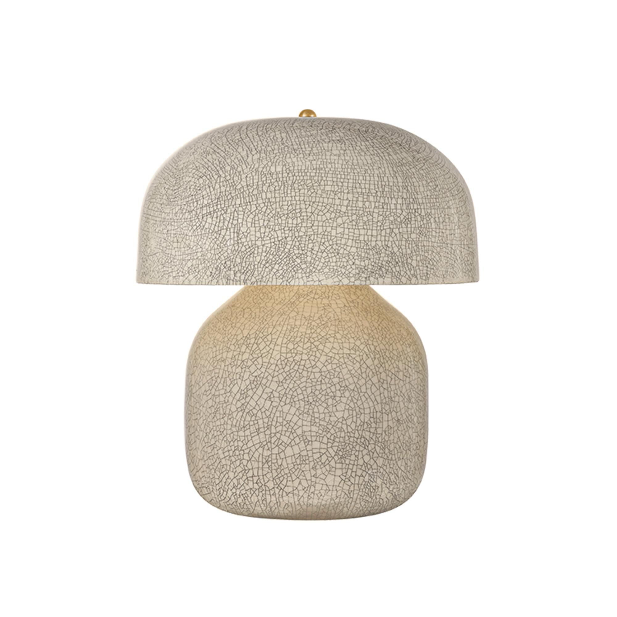 Shown in Aged Brass and Ceramic Inked Crackle finish and Inked Crackle Ceramic shade