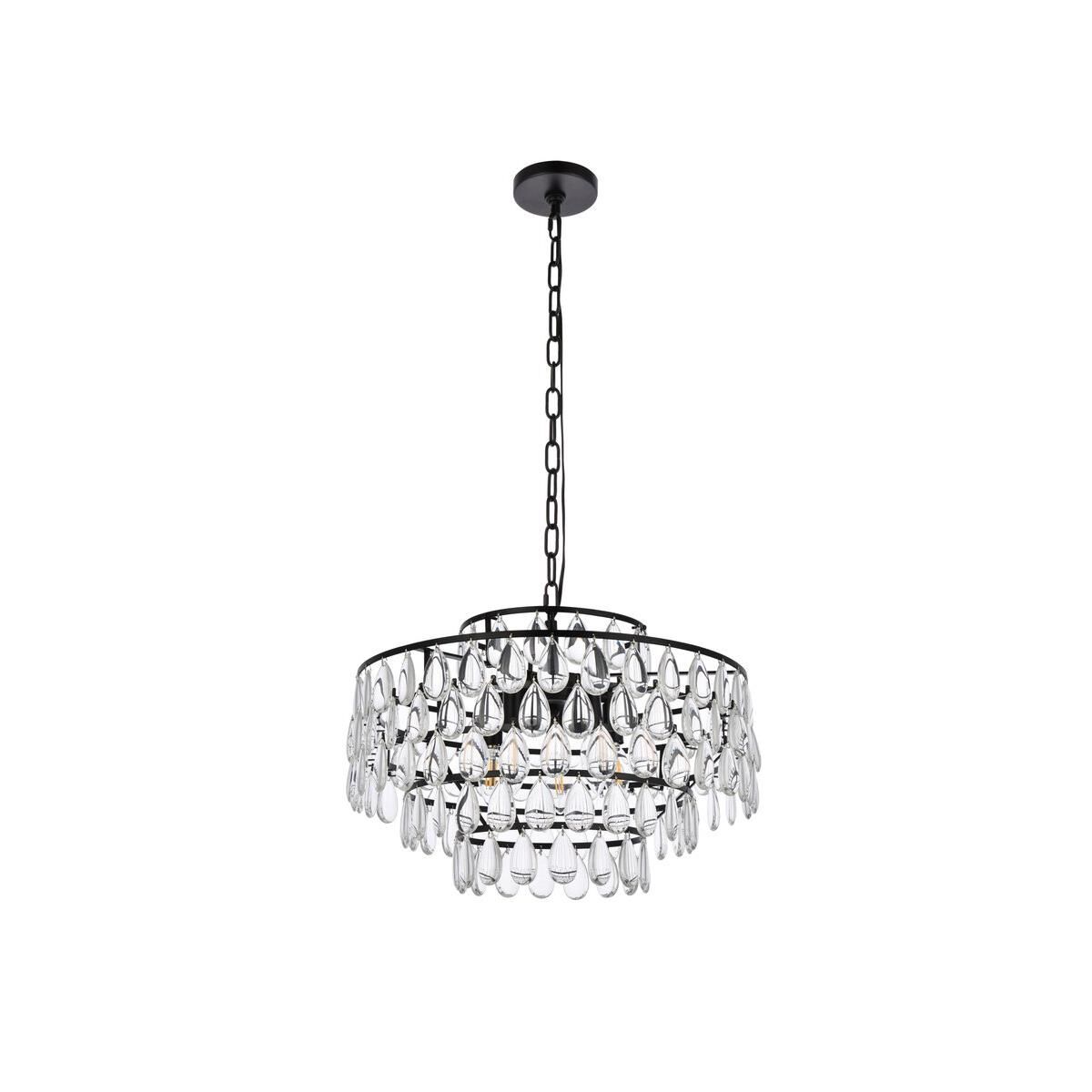 Mila 20 Inch 5 Light Mini Chandelier by Elegant Lighting